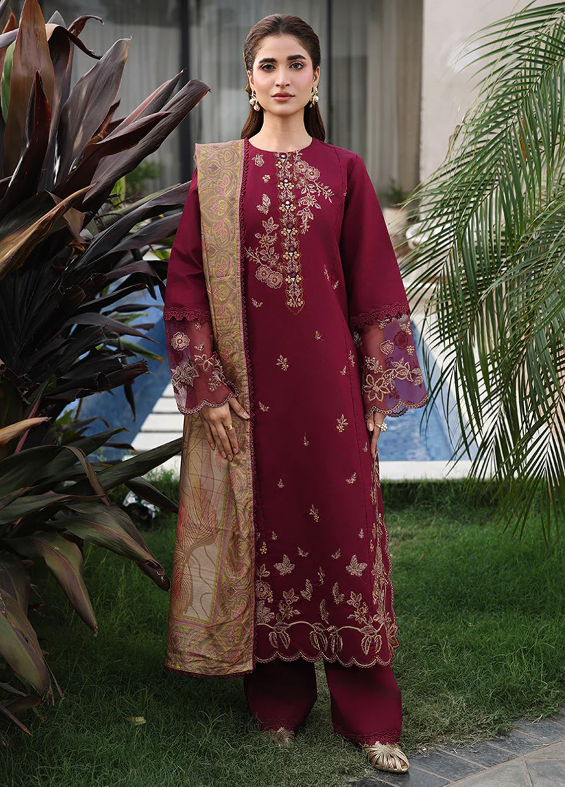 Florence By Rang Rasiya Luxury Embroidered Lawn 3 Piece Unstitched Suit RR26FLEE D-12 SHIRIN