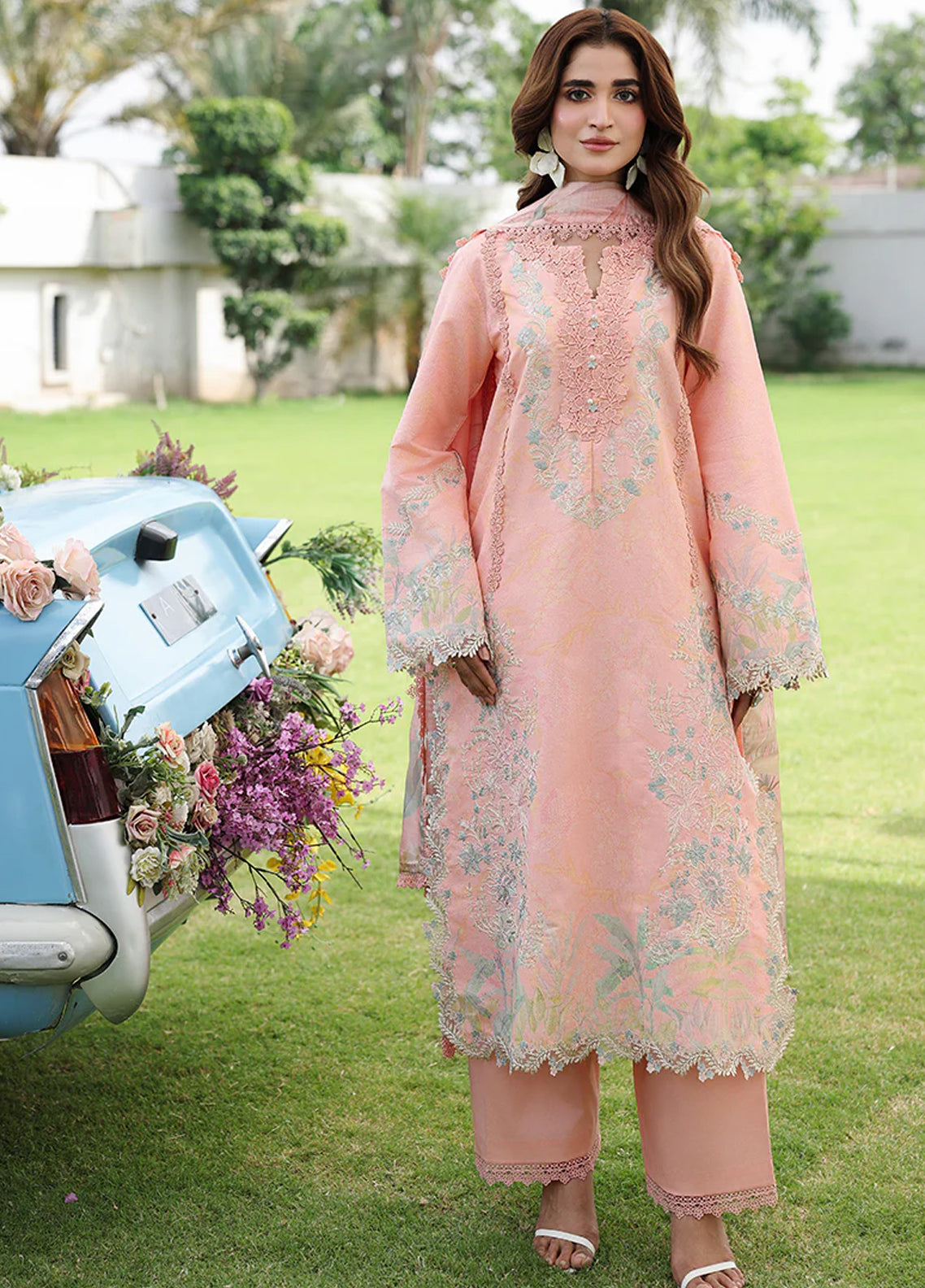 Florence By Rang Rasiya Luxury Embroidered Lawn 3 Piece Unstitched Suit RR26FLEE D-14 LALEH