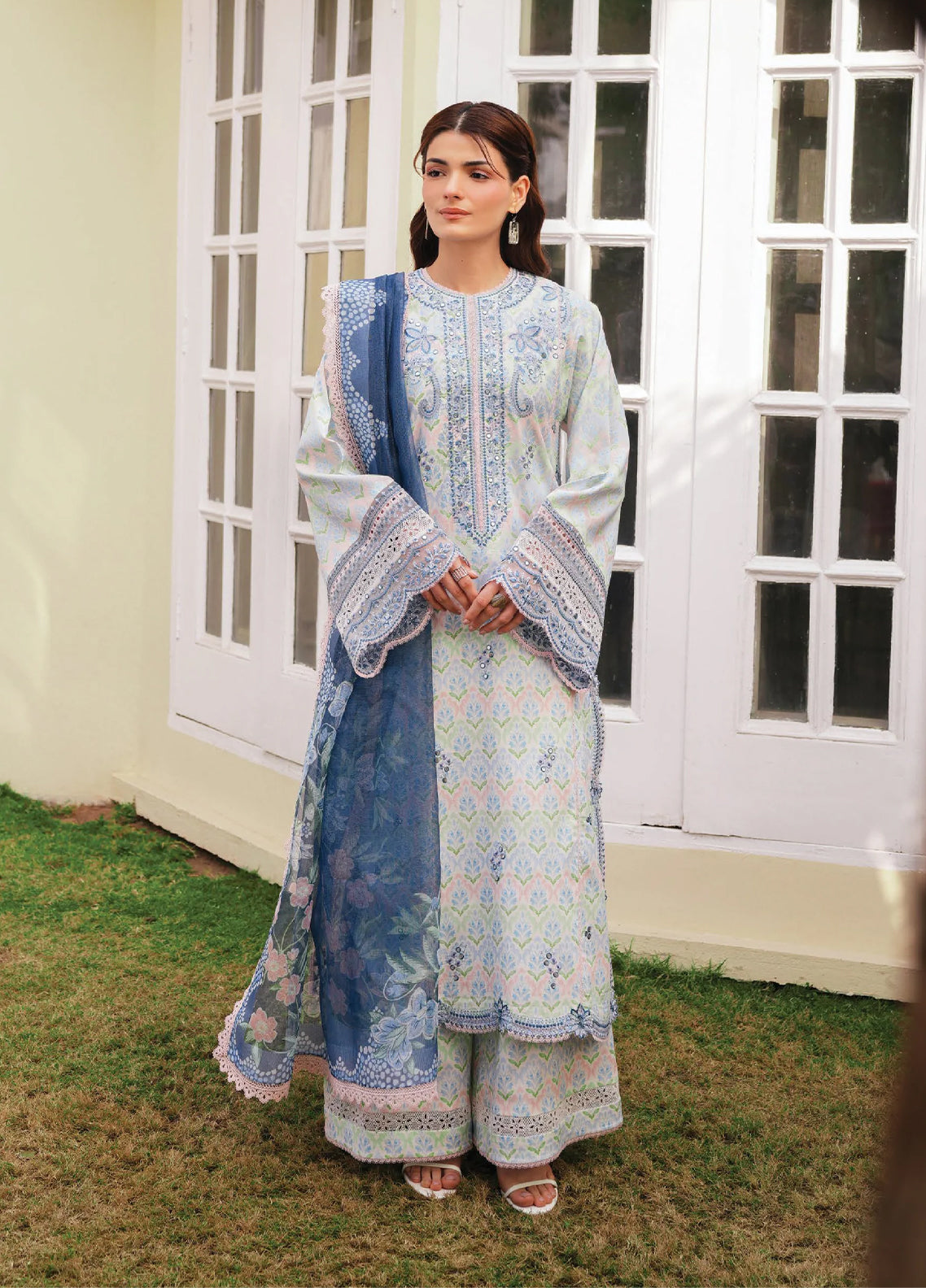 Florette By Afrozeh Embroidered Lawn 3 Piece Unstitched Suit AF26FPE D-FWU-0041 SOVA