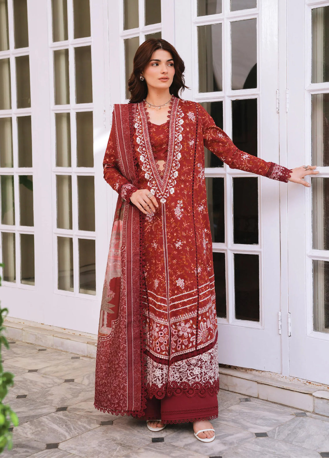 Florette By Afrozeh Embroidered Lawn 3 Piece Unstitched Suit AF26FPE D-FWU-0046 ELYNDRA
