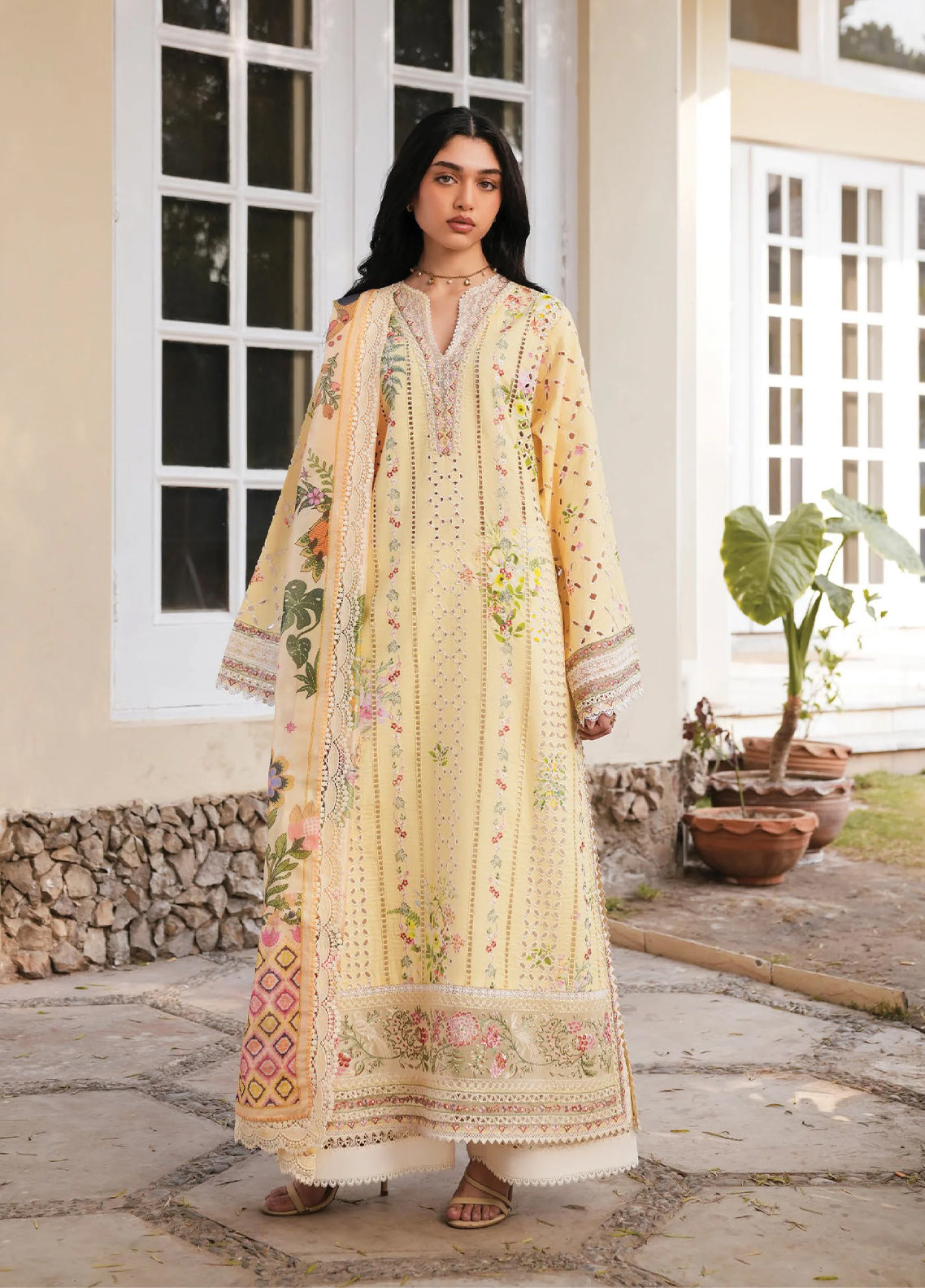 Florette By Afrozeh Embroidered Lawn 3 Piece Unstitched Suit AF26FPE D-FWU-0047 EIRA