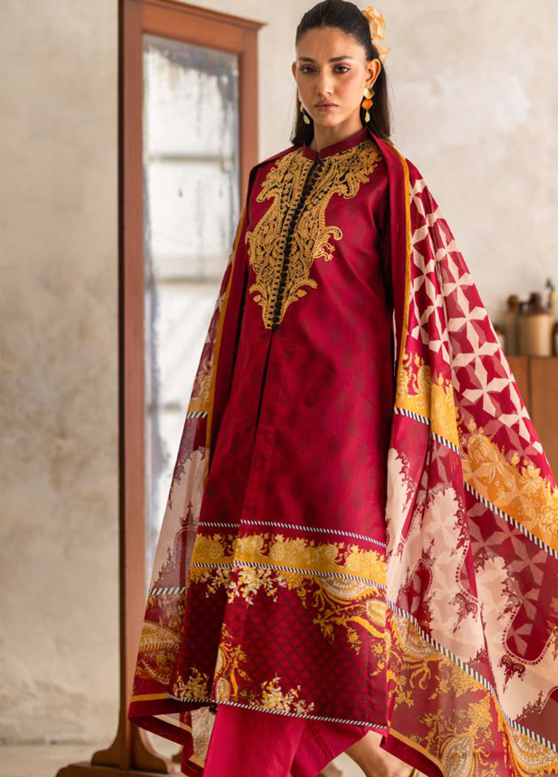 Freesia The Summer Bloom By Gul Ahmed Embroidered Lawn 3 Piece Unstitched Suit GA26FTSB D-CL-52076