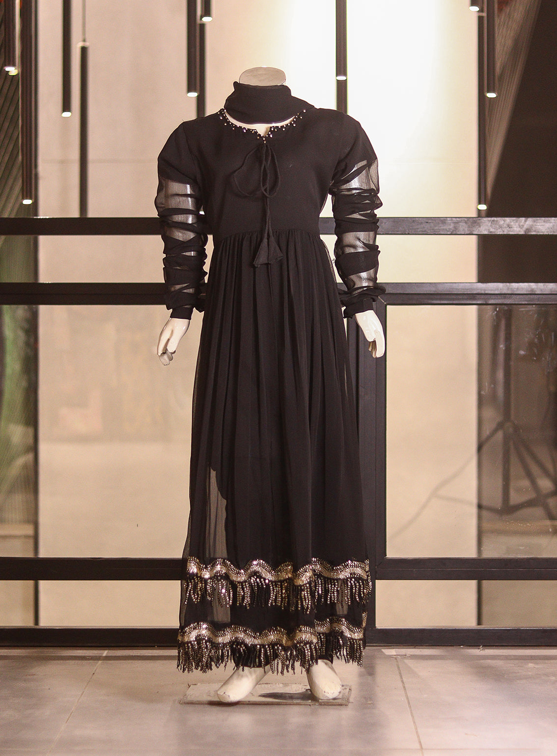 Fresh Birds Fancy Embroidered Chiffon 3 Piece Stitched Suit FB26K&G D-90036-BK