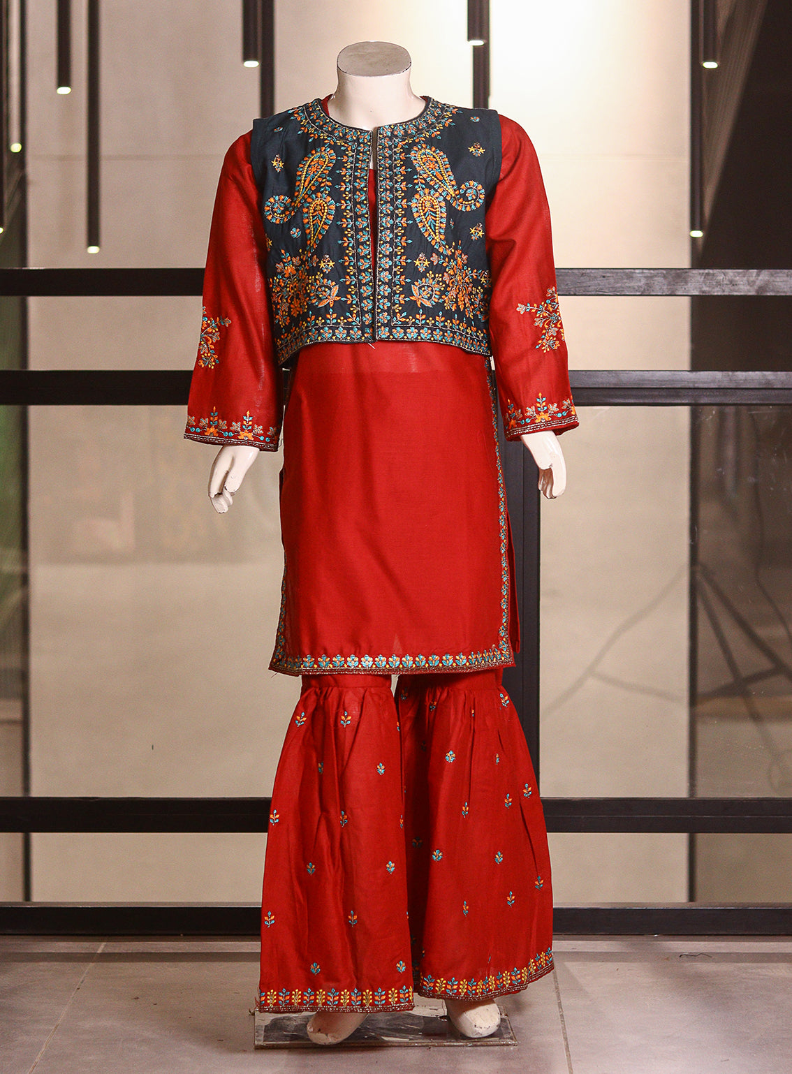 Fresh Birds Fancy Embroidered Cotton 2 Piece Stitched Shirt & Trouser FB26K&G D-90005-SGN