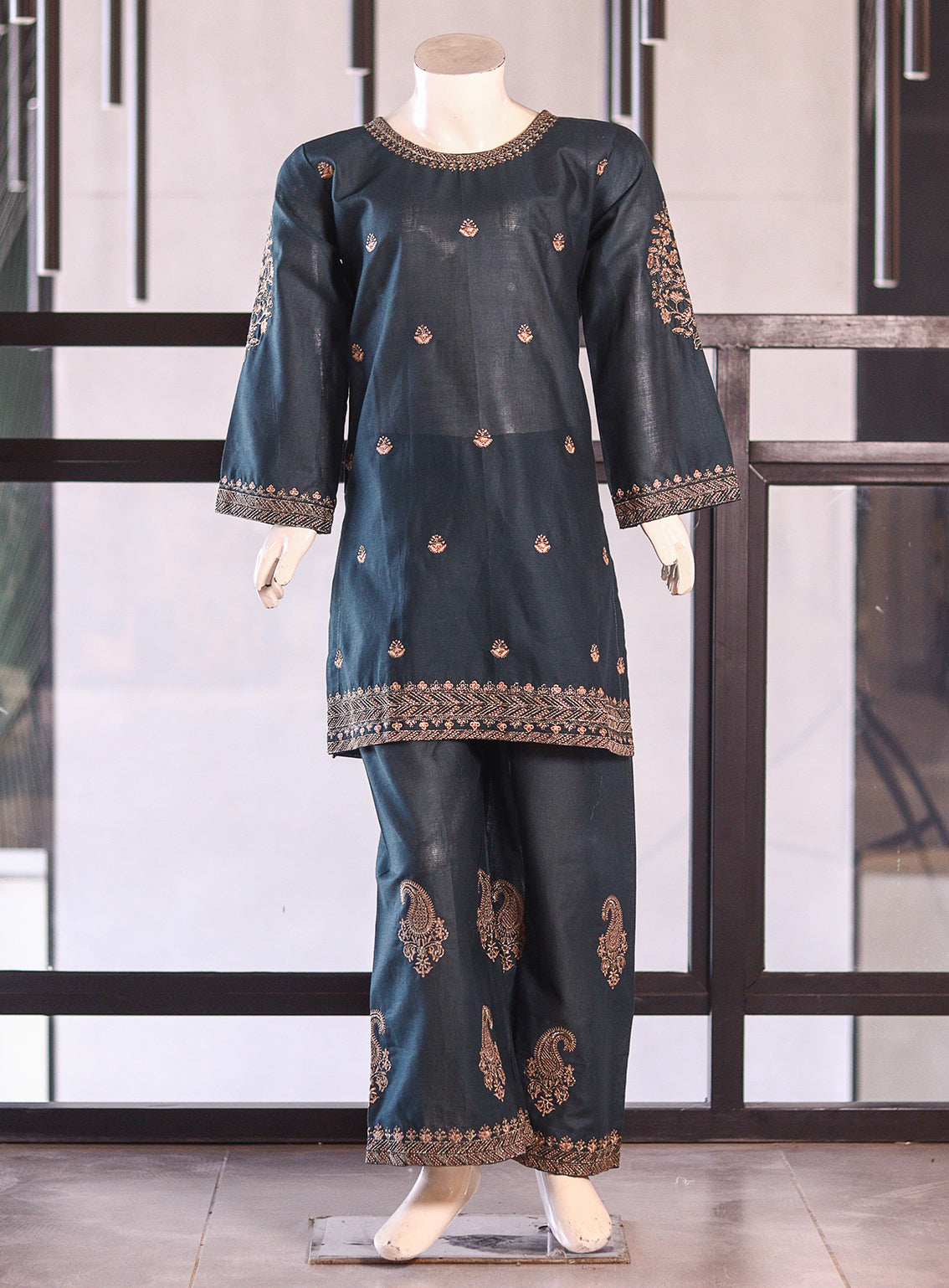 Fresh Birds Fancy Embroidered Cotton 2 Piece Stitched Shirt & Trouser FB26K&G D-90006-KGN