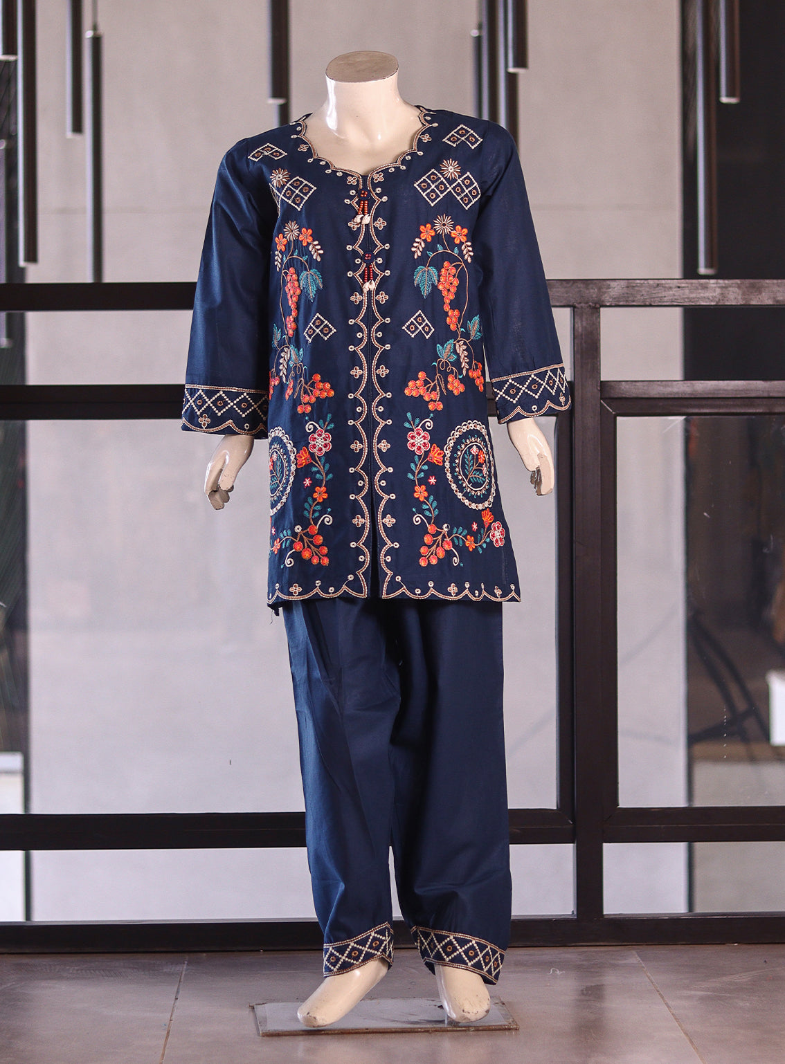 Fresh Birds Fancy Embroidered Cotton 2 Piece Stitched Shirt & Trouser FB26K&G D-90011-ZC