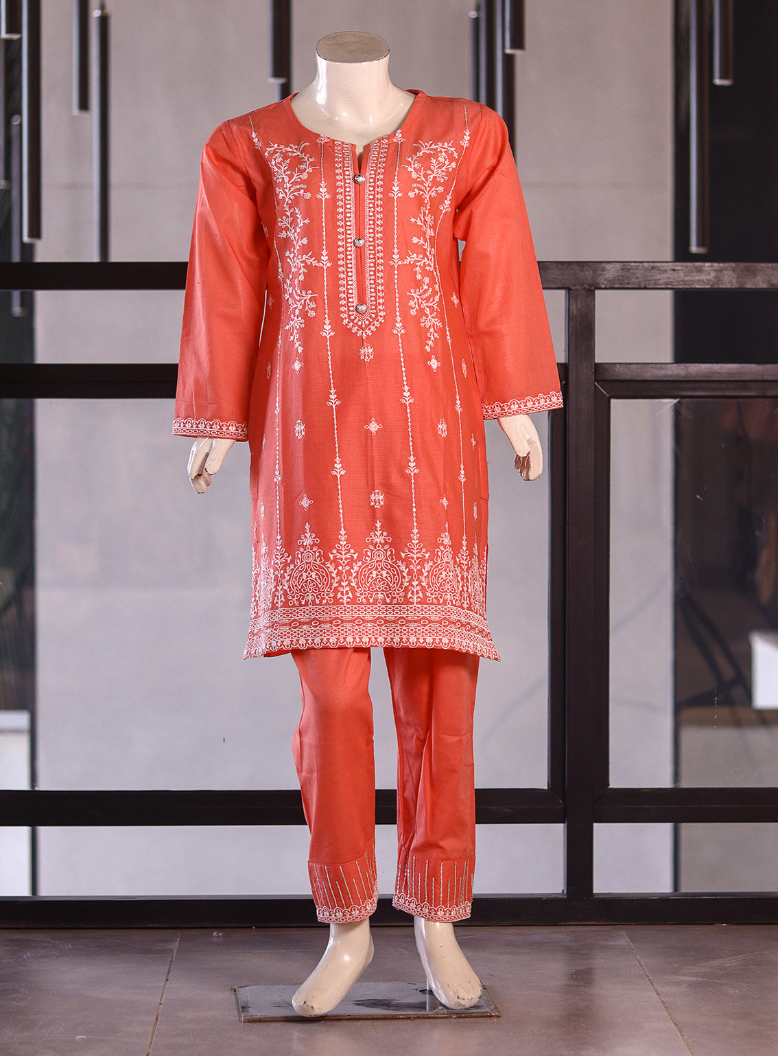 Fresh Birds Fancy Embroidered Cotton 2 Piece Stitched Shirt & Trouser FB26K&G D-90017-PC