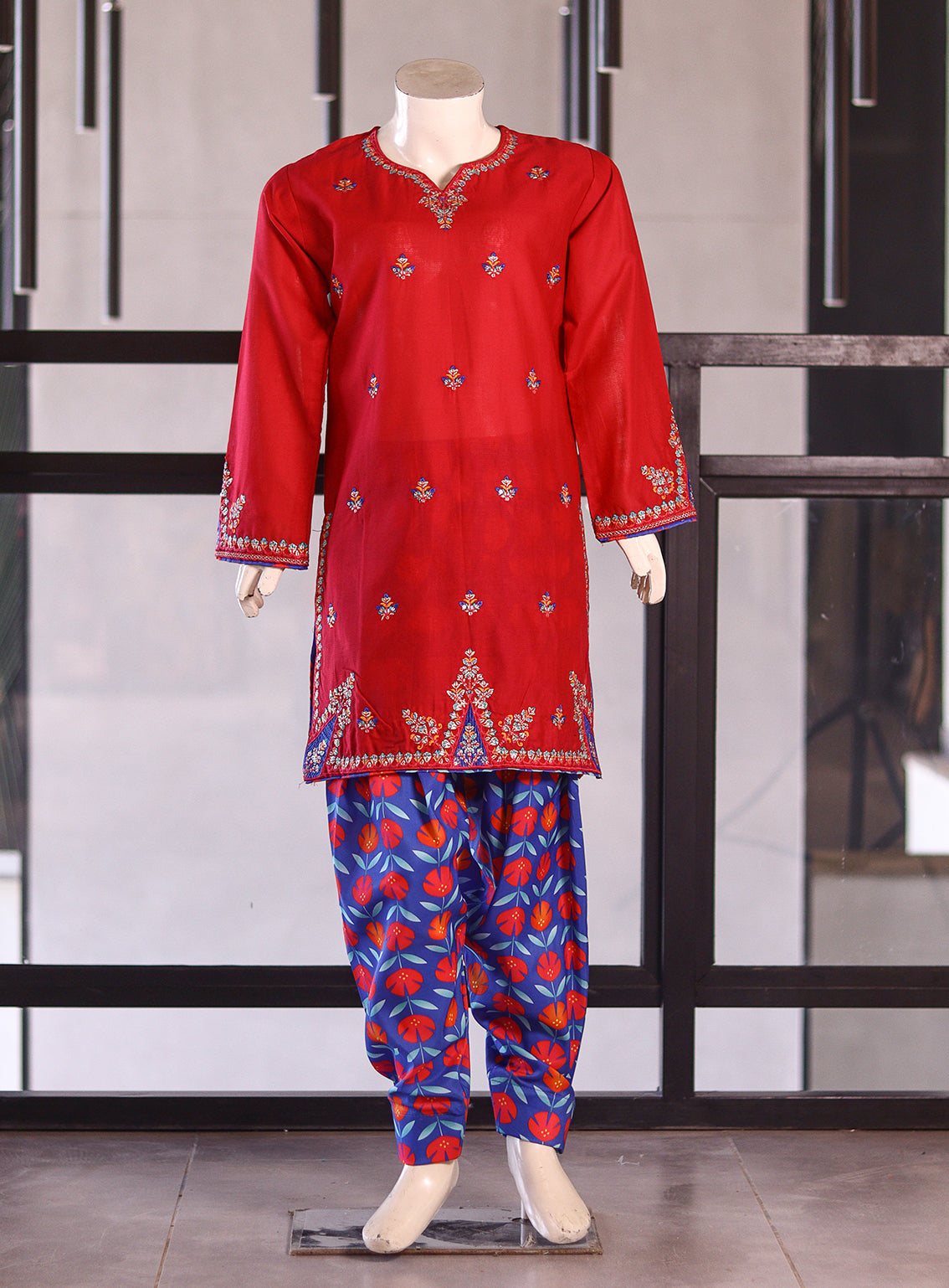 Fresh Birds Fancy Embroidered Cotton 2 Piece Stitched Shirt & Trouser FB26K&G D-90022-PK