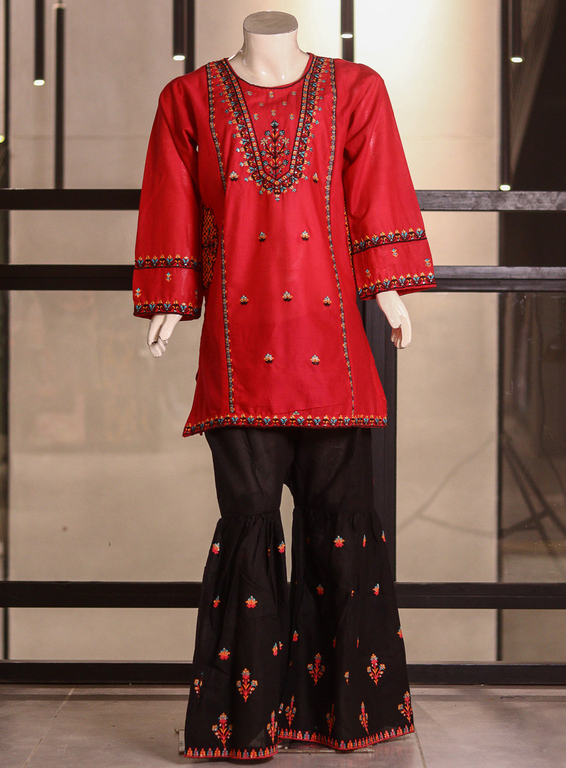 Fresh Birds Fancy Embroidered Cotton 2 Piece Stitched Shirt & Trouser FB26K&G D-90037-PK