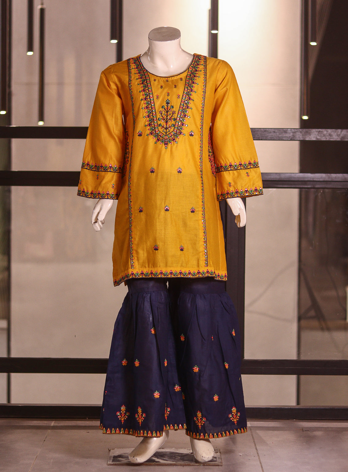Fresh Birds Fancy Embroidered Cotton 2 Piece Stitched Shirt & Trouser FB26K&G D-90037-YL