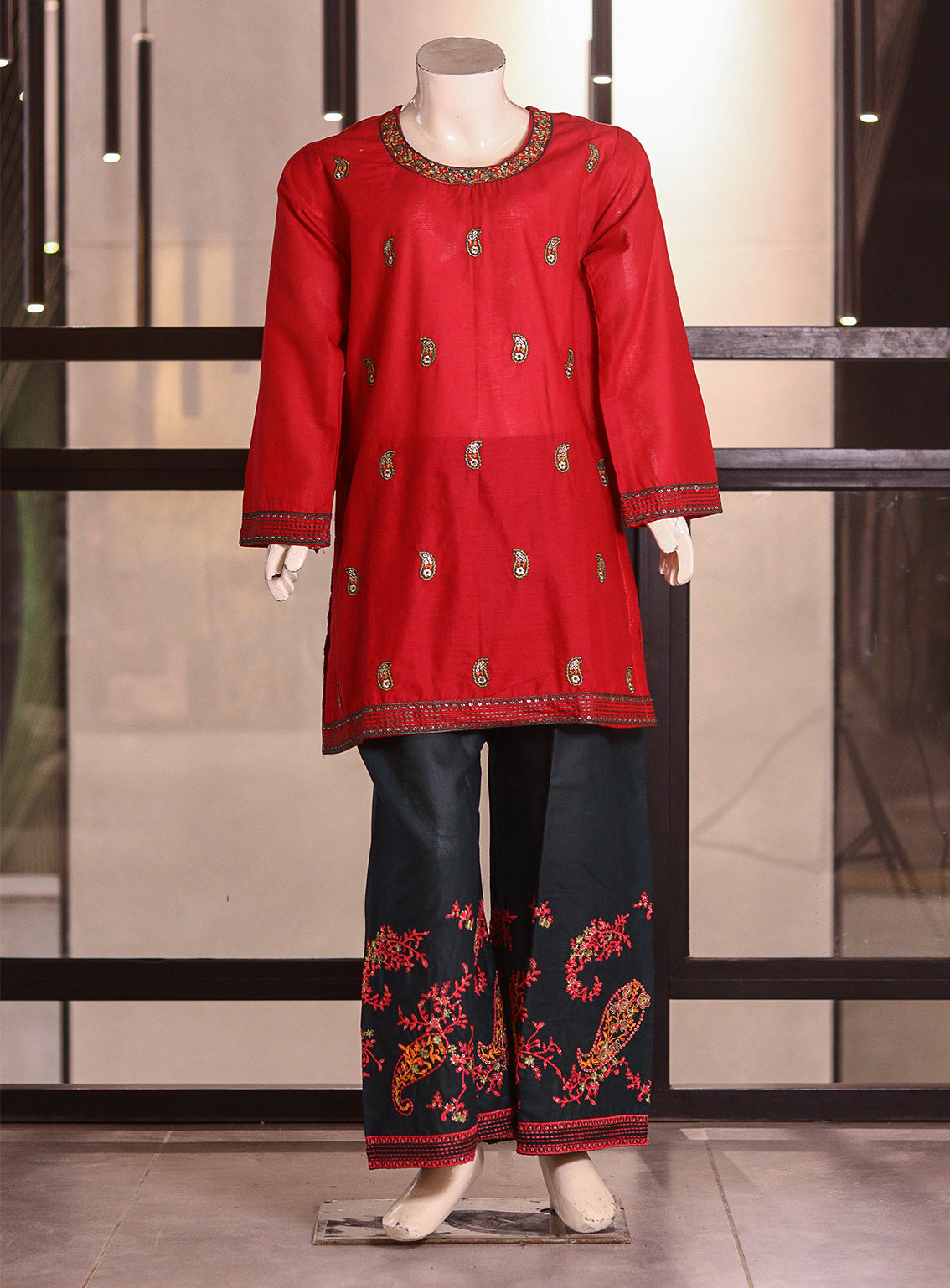 Fresh Birds Fancy Embroidered Cotton 2 Piece Stitched Shirt & Trouser FB26K&G D-90039-PK