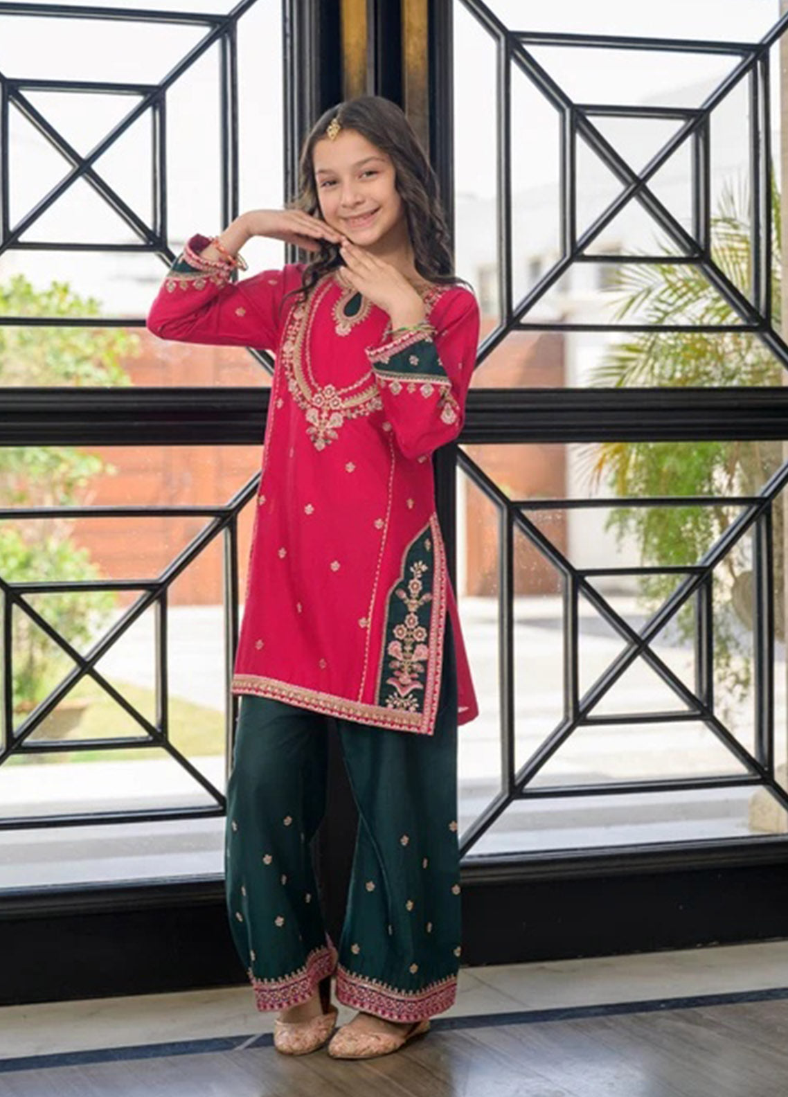 Fresh Birds Fancy Embroidered Cotton Kids 2 Piece Stitched Shirt Trouser FB26KG D-91003