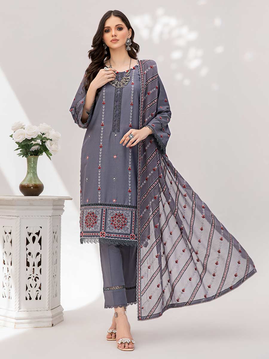 D#08 Aalaya Gul E Noor Premium Emb Lawn Collection 523 V-4