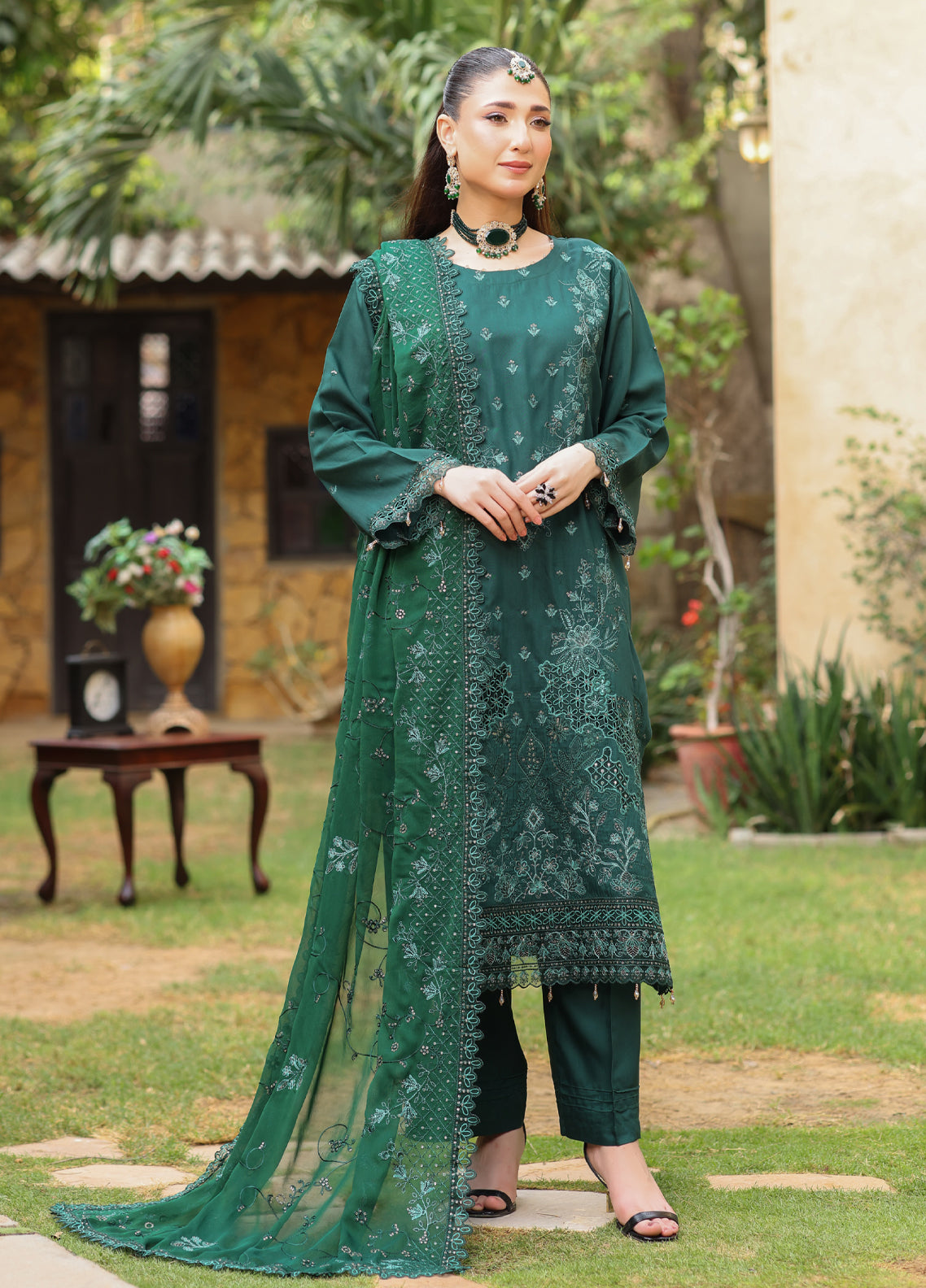 Generations By Schick Embroidered Viscose 3 Piece Unstitched Suit SDH26GV D-02