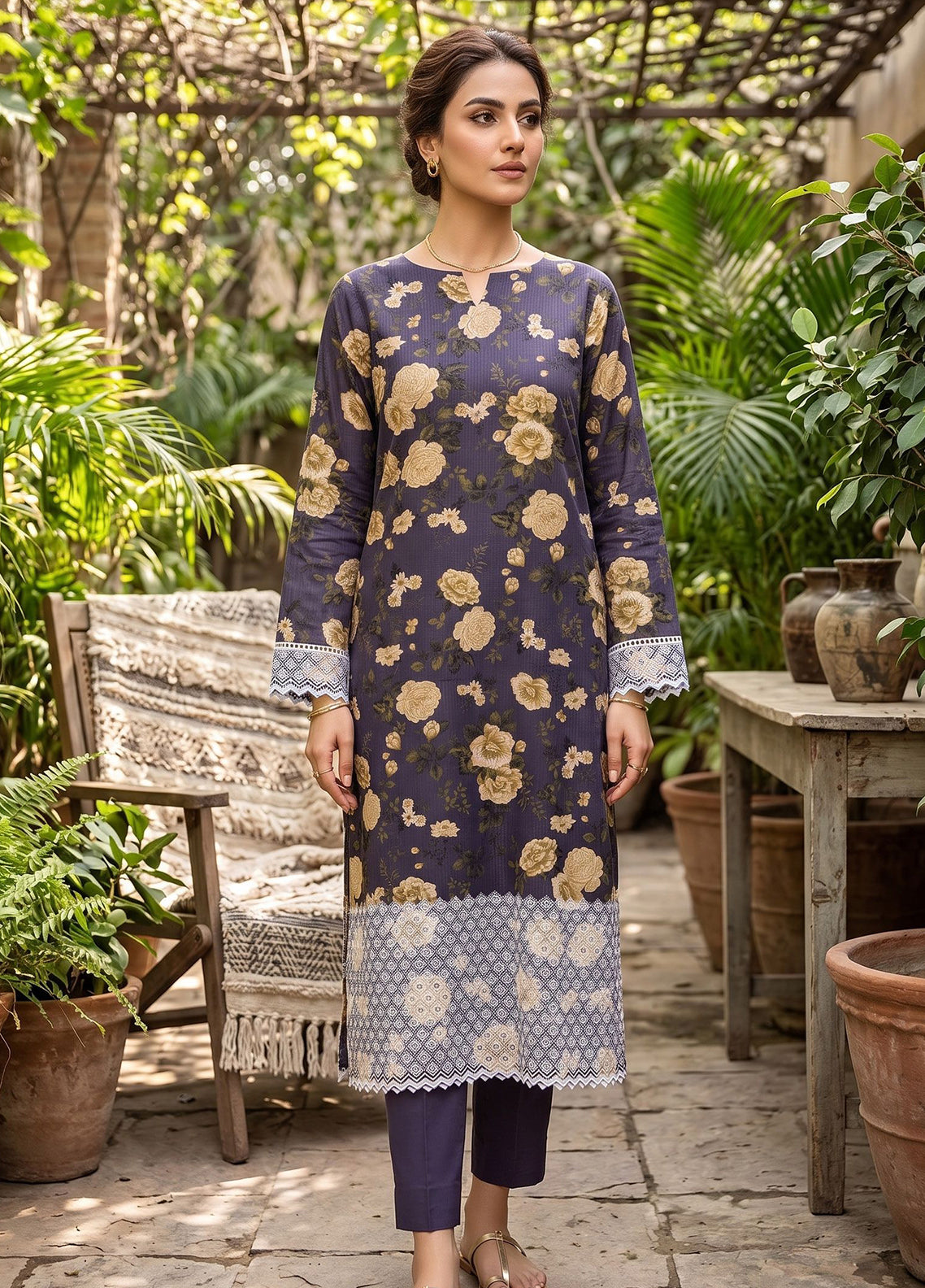 Genz By Schick Printed Lawn 2 Piece Unstitched Suit SDH26GZ D-02