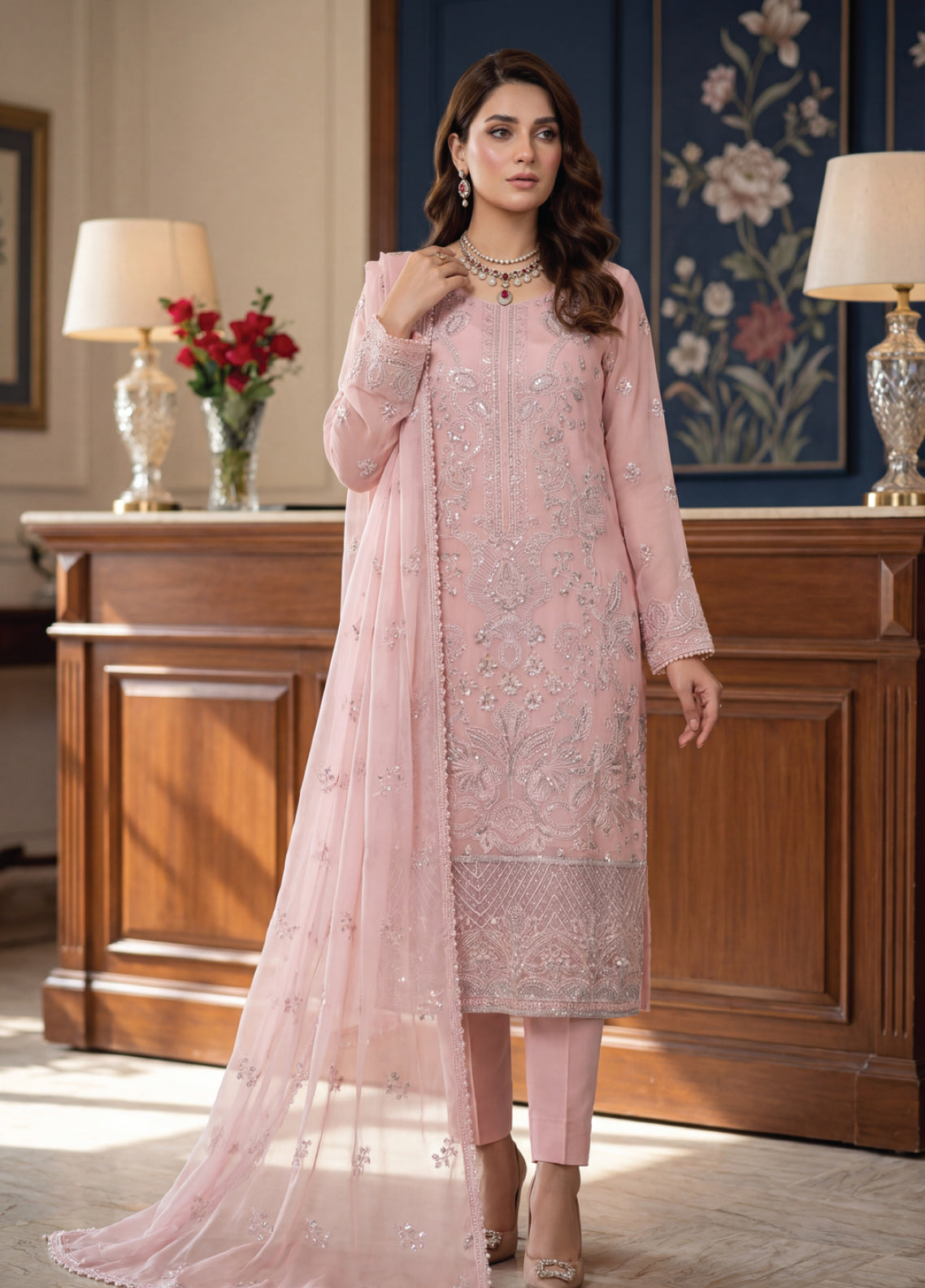 Gulaal By Soghat Creation Embroidered Chiffon 3 Piece Unstitched Suit SC26GECV2 D-02