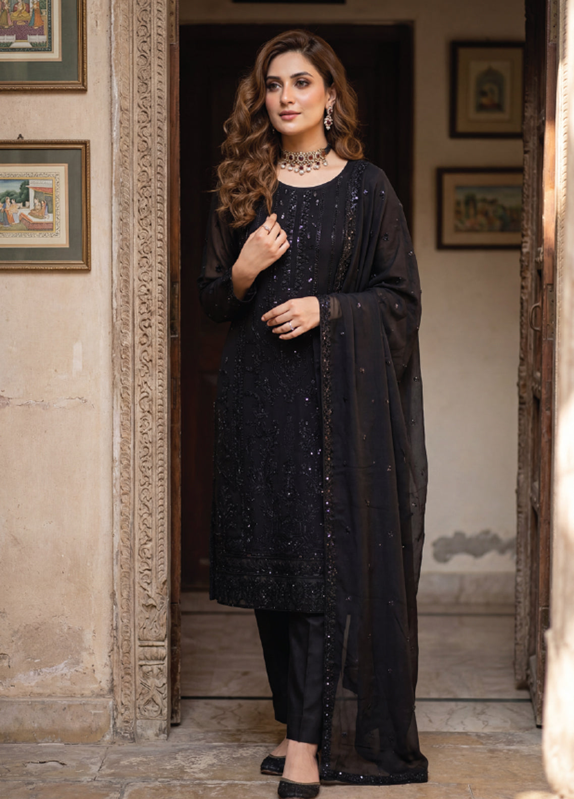 Gulaal By Soghat Creation Embroidered Chiffon 3 Piece Unstitched Suit SC26GECV2 D-08