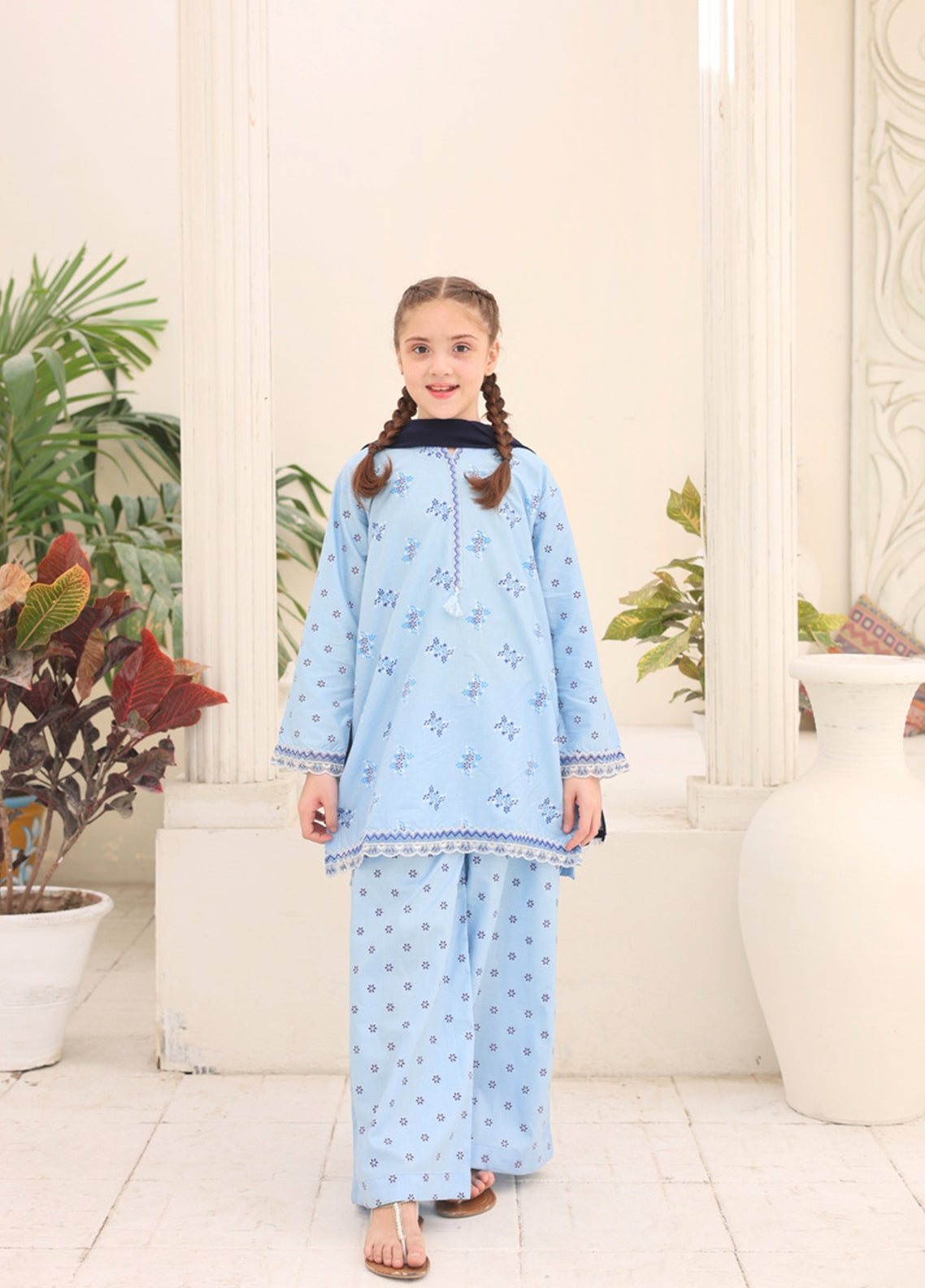 Guldasta By Shanzey Embroidered Cotton Stitched 3 Piece Suit For Girls S26SE D-SHK-7002
