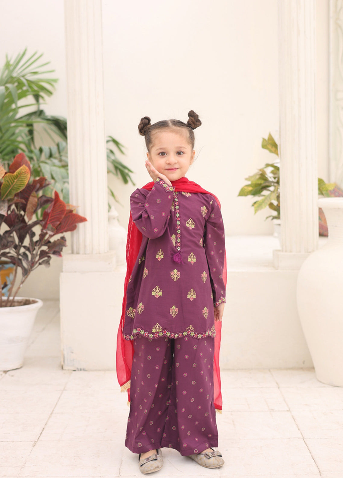 Guldasta By Shanzey Embroidered Cotton Stitched 3 Piece Suit For Girls S26SE D-SHK-7003