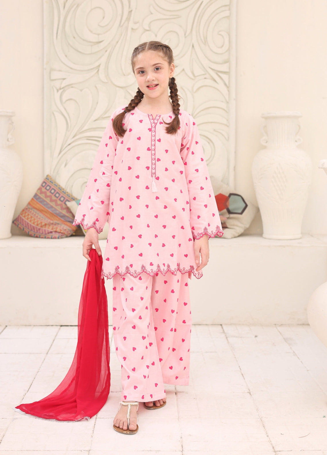 Guldasta By Shanzey Embroidered Cotton Stitched 3 Piece Suit For Girls S26SE D-SHK-7006