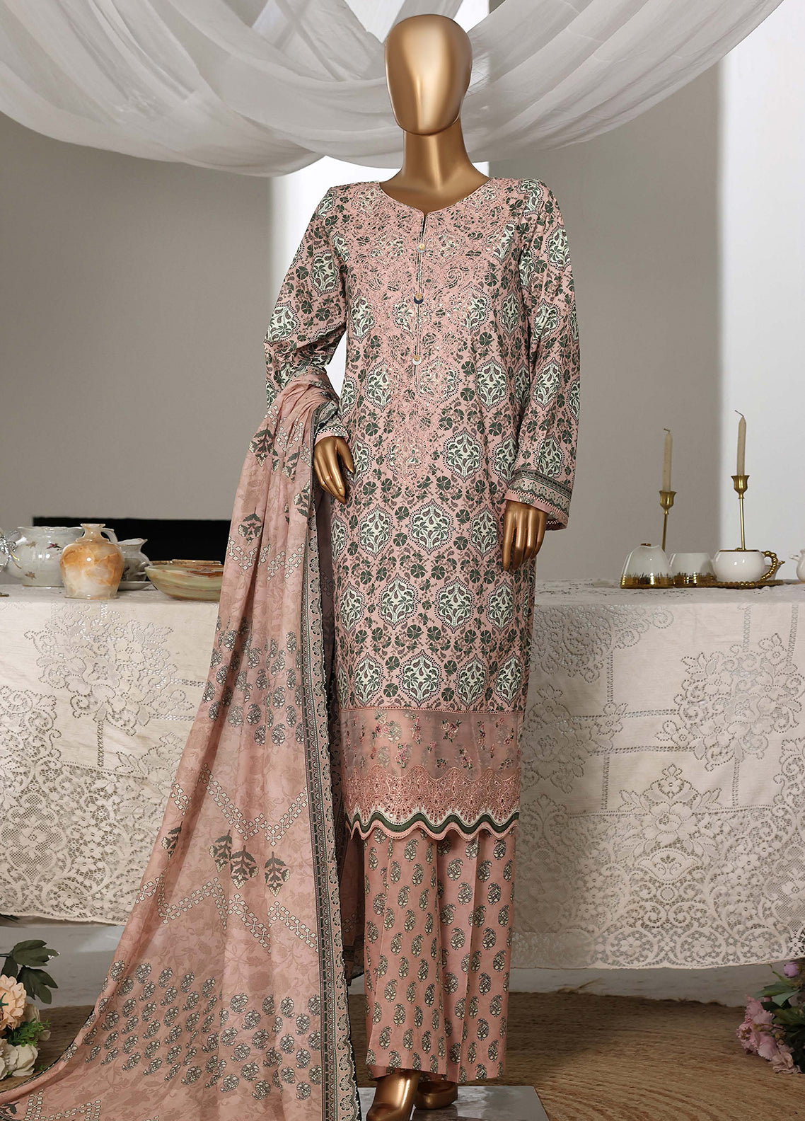 Guldozi By HZ Textiles Embroidered Lawn 3 Piece Stitched Suit HZ26GEL D-022