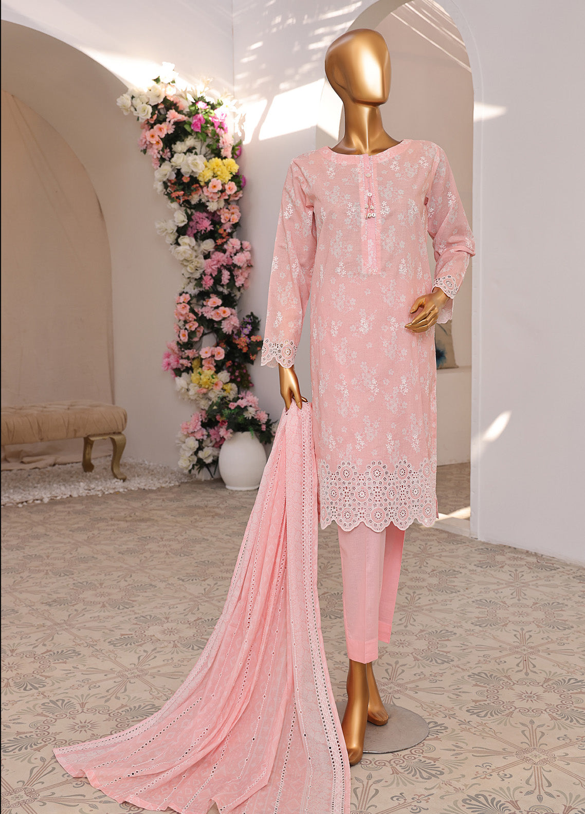 HZ Textile Embroidered Chikankari Suits Stitched 3 Piece - HZ25PCK PCK-102