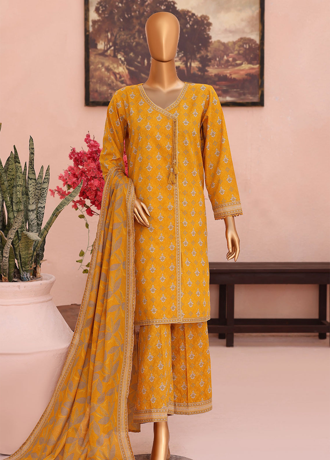 HZ Textile Co-Ords Printed Cotton Lawn 3 Piece Unstitched Suit HZ26COMSP D-COP-3468