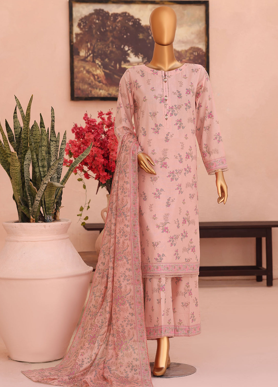 HZ Textile Co-Ords Printed Cotton Lawn 3 Piece Unstitched Suit HZ26COMSP D-COP-3480