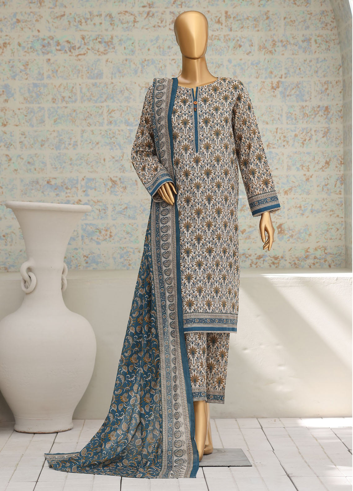 HZ Textile Co-Ords Printed Lawn 3 Piece Unstitched Suit HZ26COP3P PCO-3209
