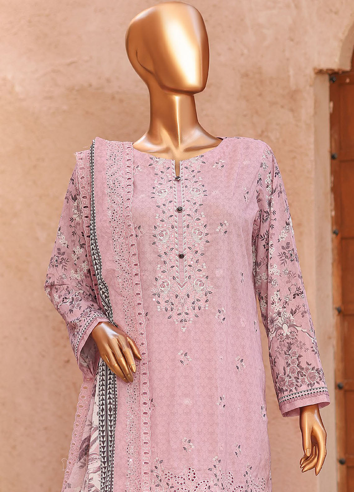 HZ Textiles Premium Embroidered Lawn 3 Piece Unstitched Suit HZ26PC D-PEL-1062