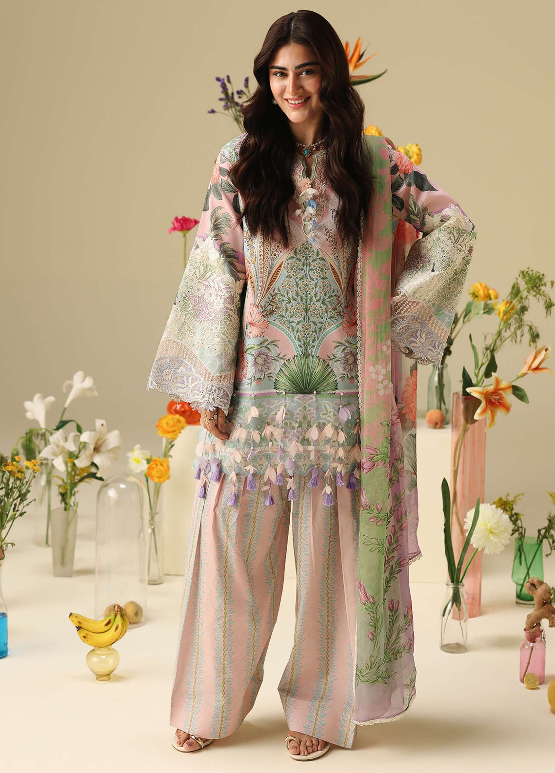 Hemline Soleil By Mushq Embroidered Lawn 3 Piece Unstitched Suit MQ26HSP D-303 MOONLIT DOLCE