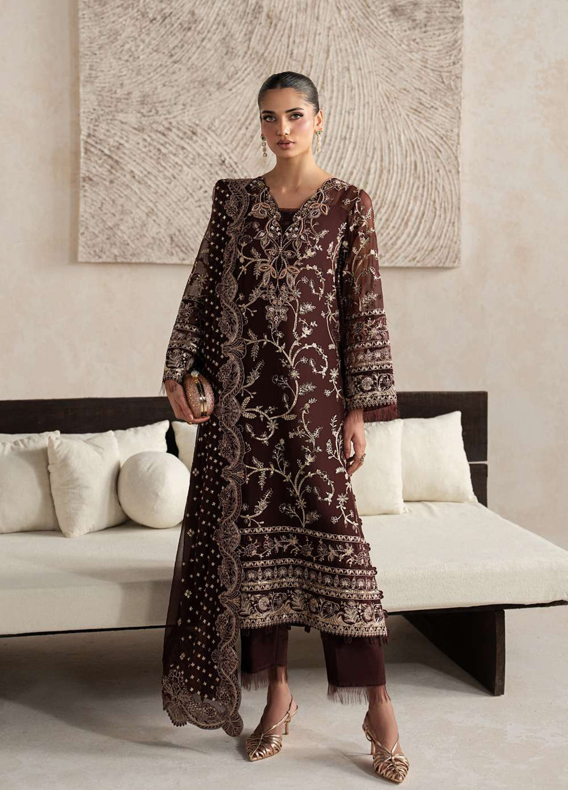 Inaaya By Gulaal Embroidered Chiffon 3 Piece Unstitched Suit GL26IECV2 D-57 SOFIYA