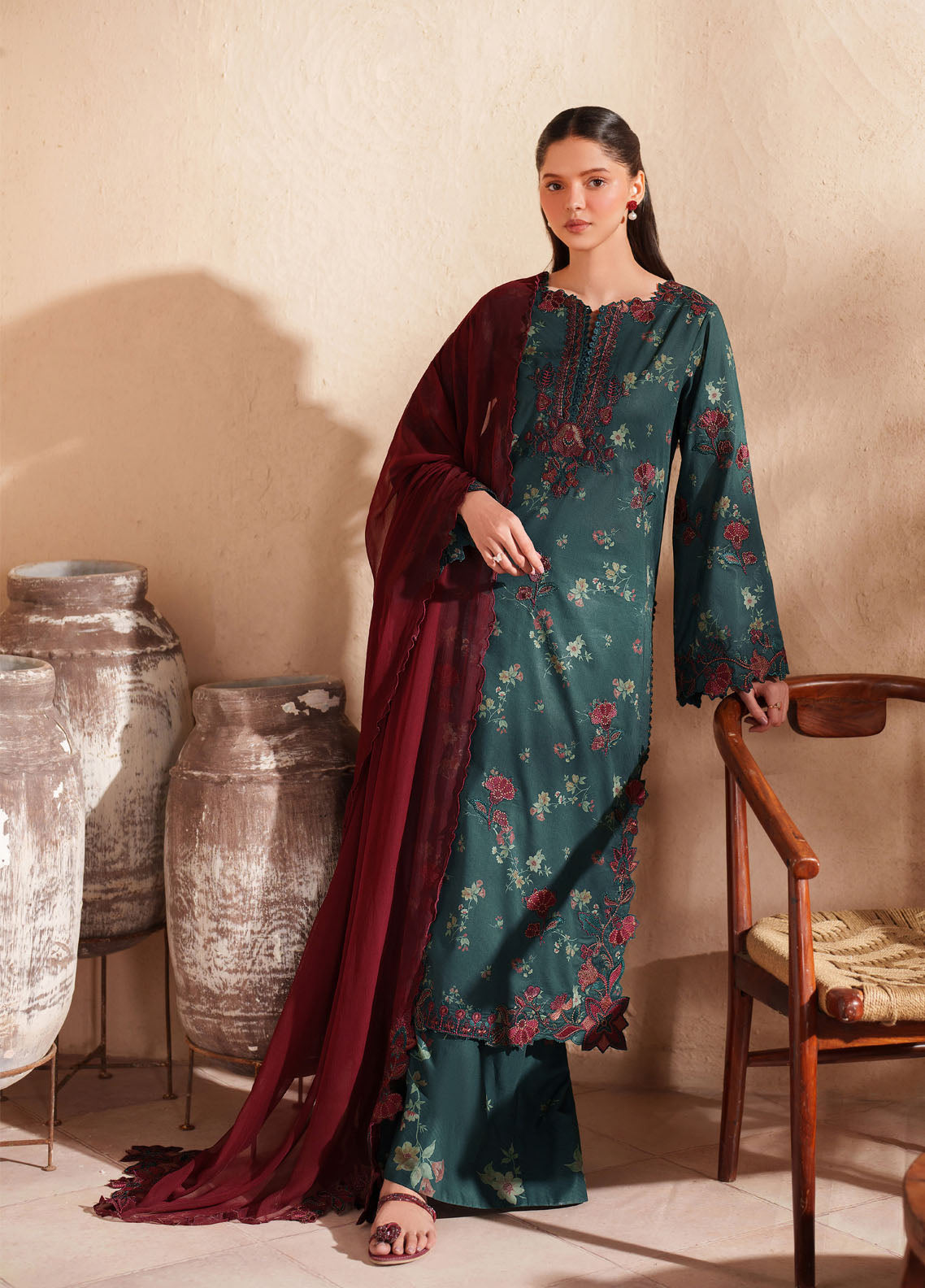 Iznik Festive Embroidered Lawn 3 Piece Unstitched Suit IZ26EEL D-EL-11