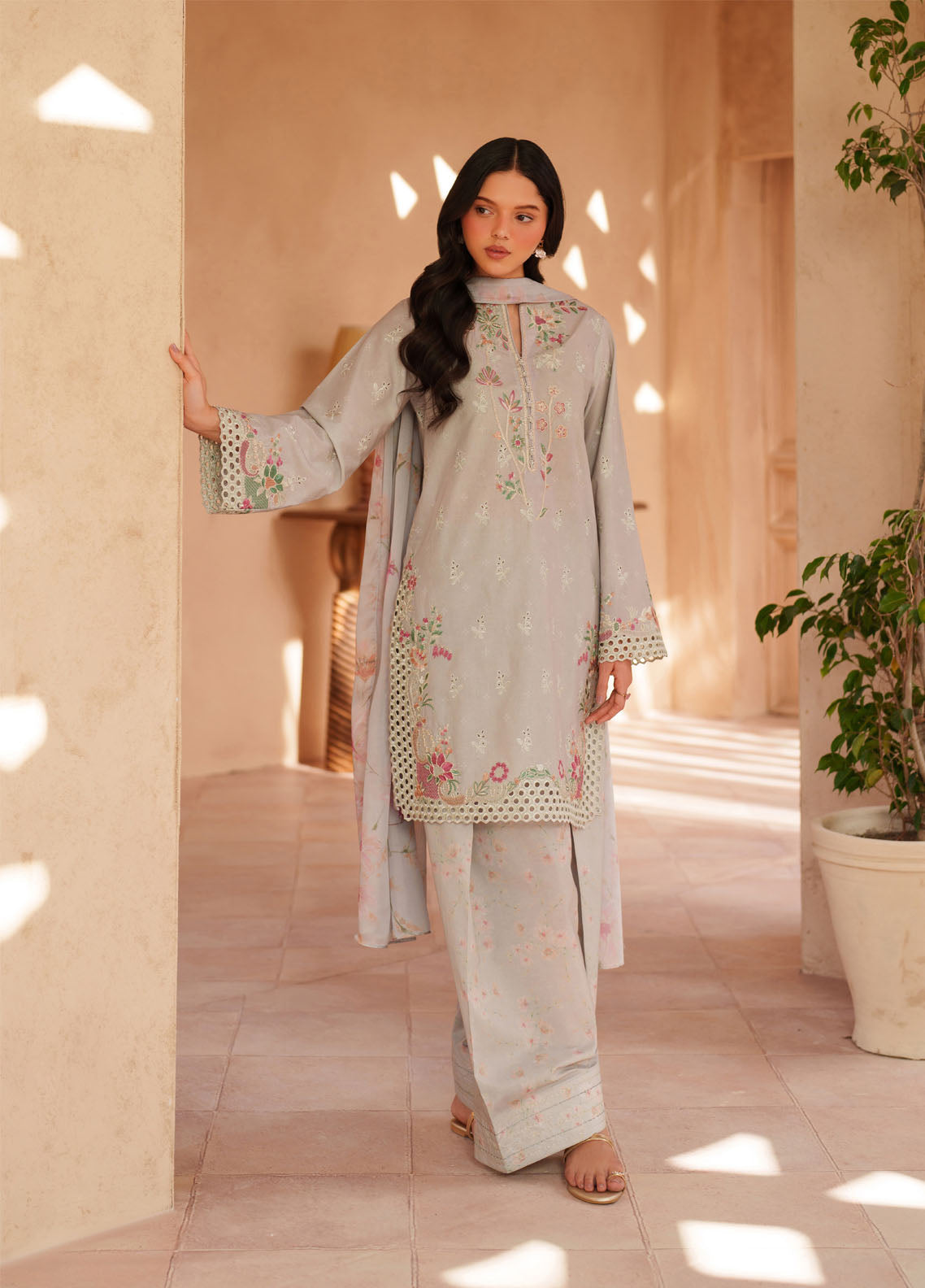 Iznik Festive Embroidered Lawn 3 Piece Unstitched Suit IZ26EEL D-EL-12