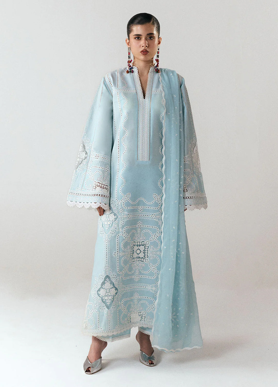Jugnu Eid Luxury Embroidered Cotton 3 Piece Unstitched Suit JL26ELE3 D-DIRA