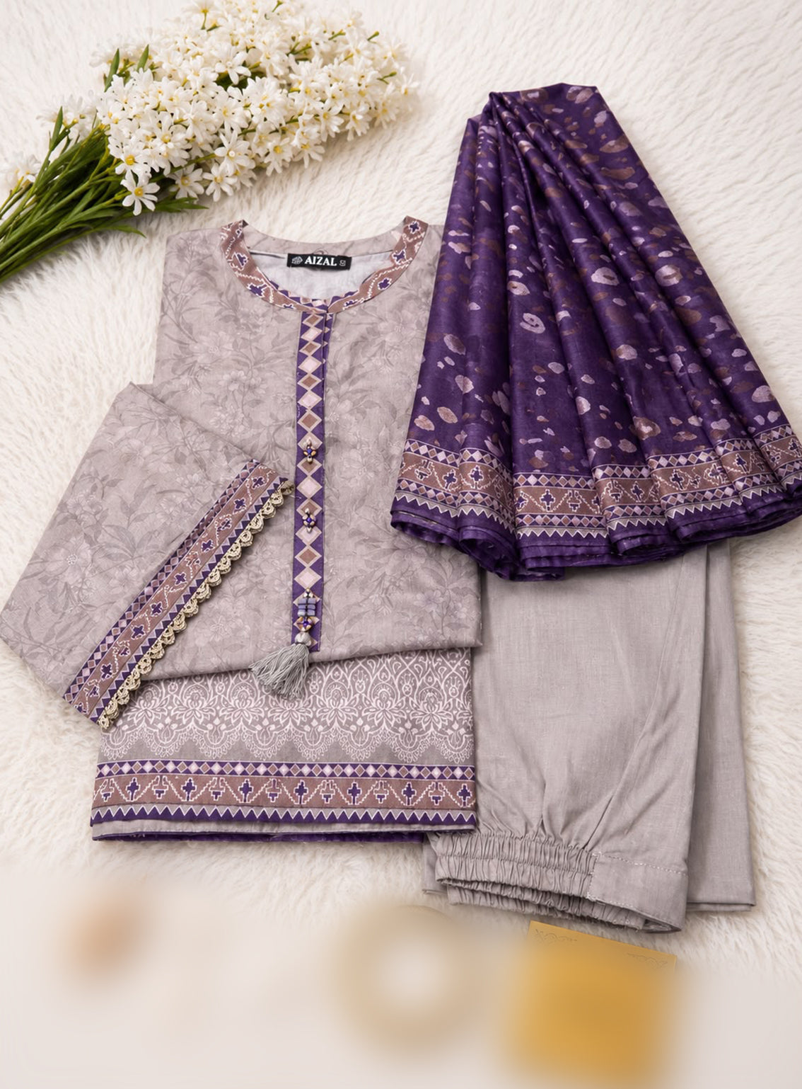 Kainat By Aizal Printed Lawn 3 Piece Stitched Suit AL26KPLV4 D-900