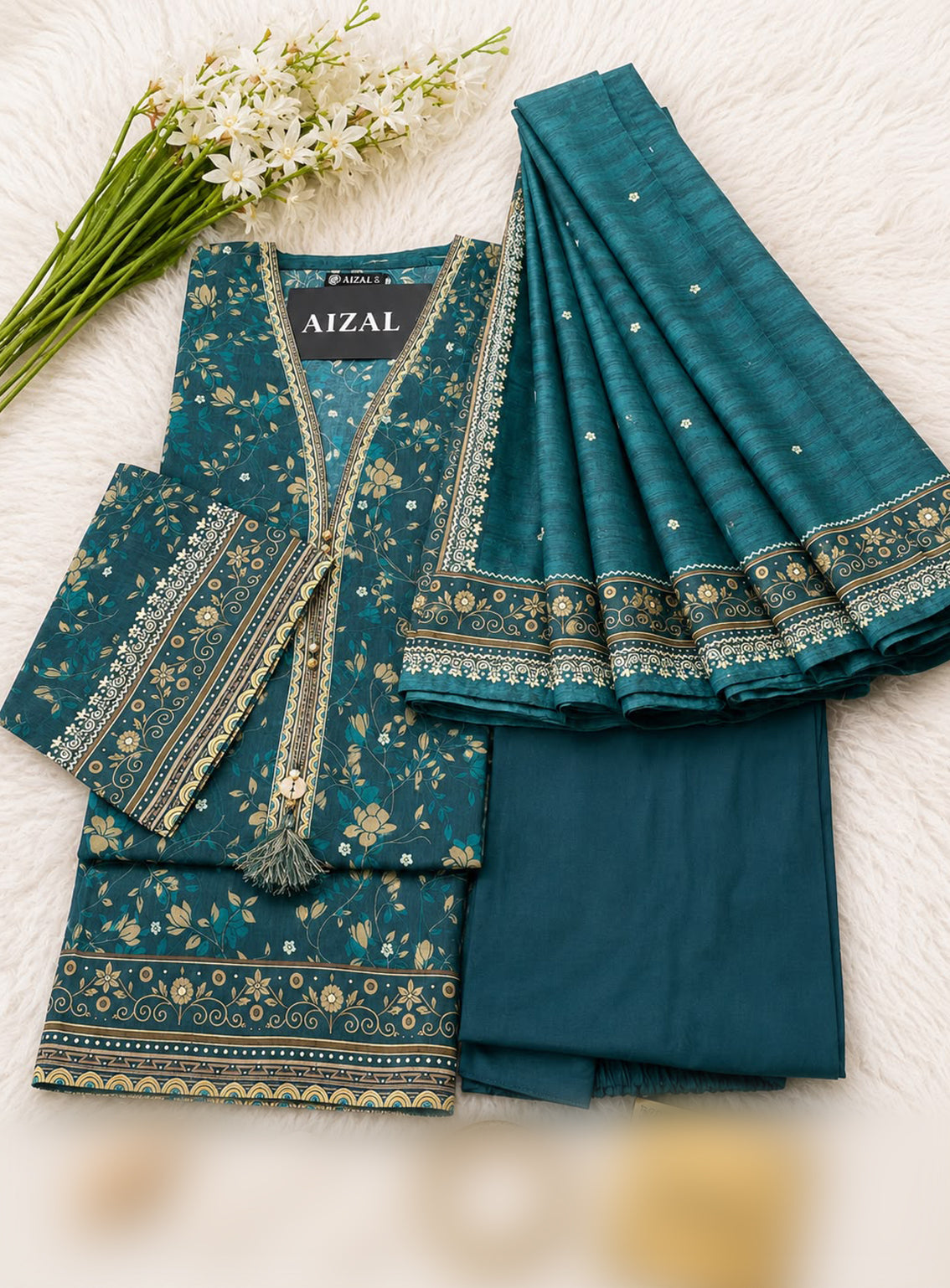 Kainat By Aizal Printed Lawn 3 Piece Stitched Suit AL26KPLV4 D-904