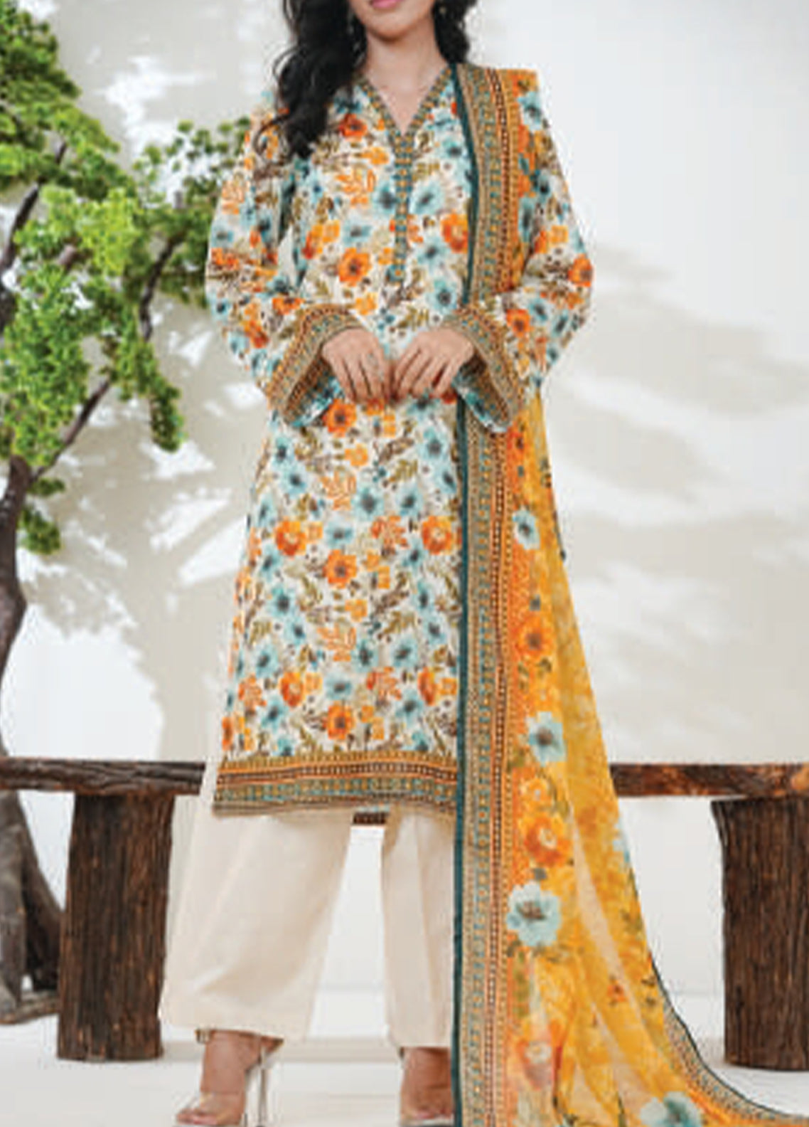 Kainat By Aizal Printed Lawn 3 Piece Stitched Suit AL26KPV3 D-775