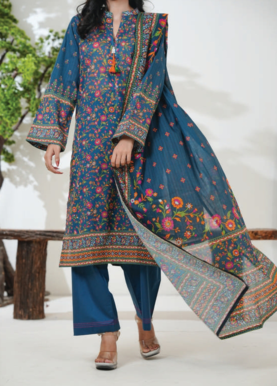 Kainat By Aizal Printed Lawn 3 Piece Stitched Suit AL26KPV3 D-778