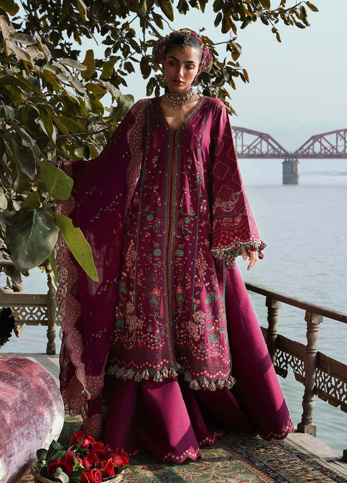 Kalabagh By Hussain Rehar Luxury Embroidered Lawn 3 Piece Unstitched Suit HR26KB D-05 ANJAS