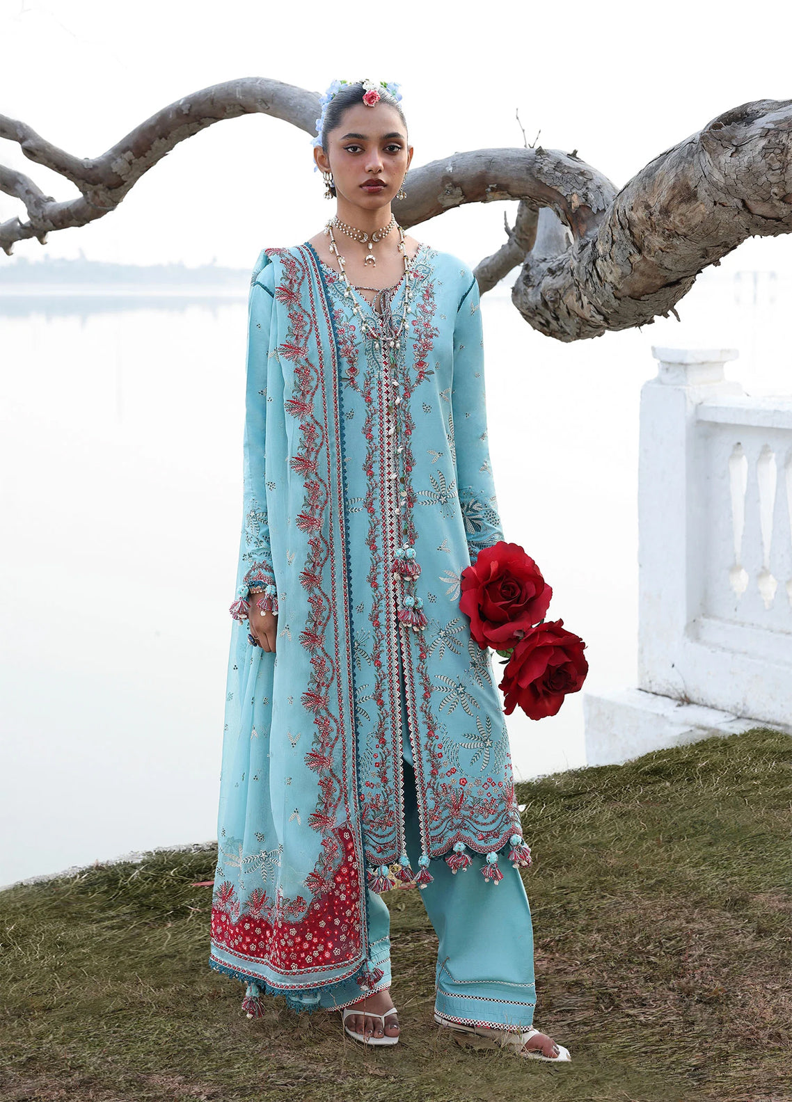 Kalabagh By Hussain Rehar Luxury Embroidered Lawn 3 Piece Unstitched Suit HR26KB D-12 SEPHER