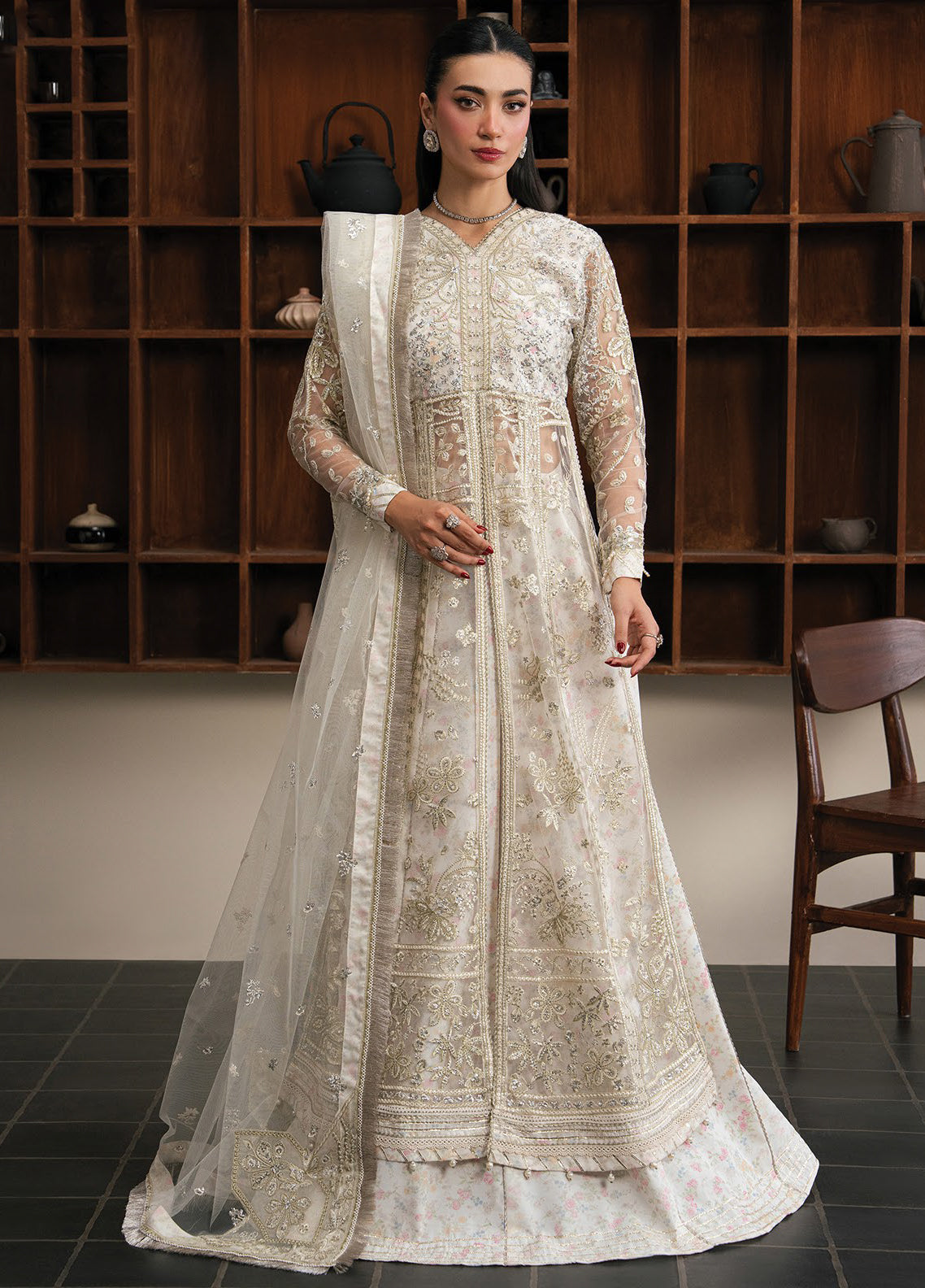 Kalani By Xenia Luxury Formals Embroidered Net 3 Piece Unstitched Suit XE26KLF D-07 LIORE