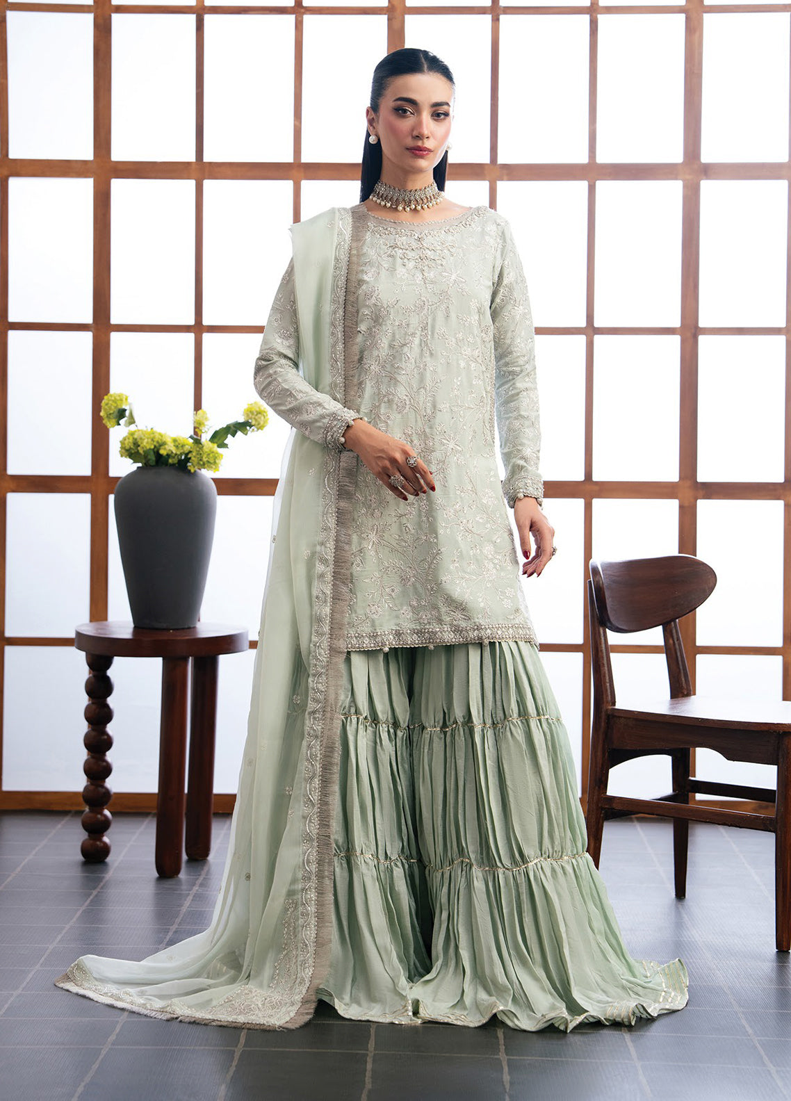 Kalani By Xenia Luxury Formals Embroidered Raw Silk 3 Piece Unstitched Suit XE26KLF D-03 JIRA