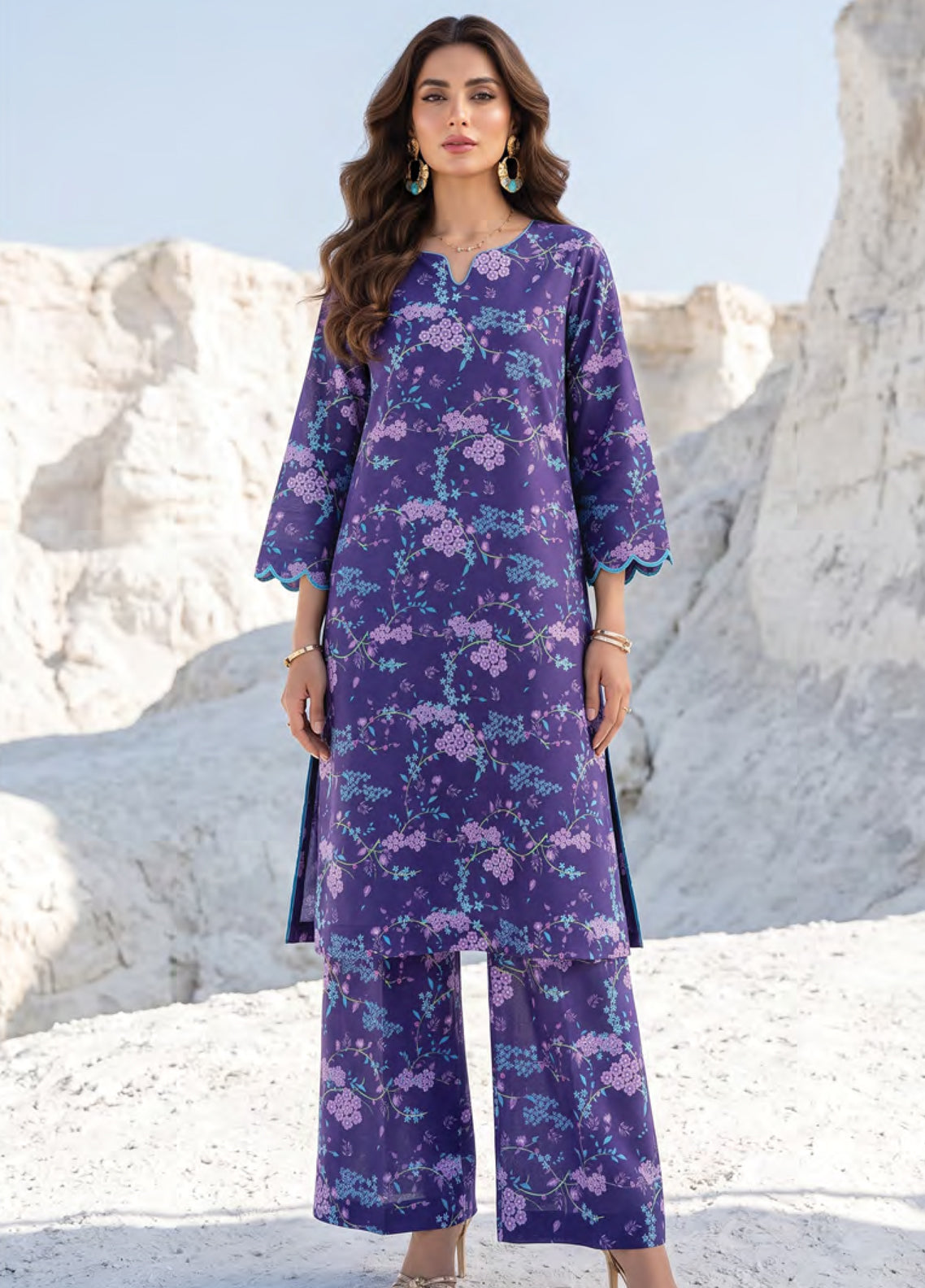 LSM Lakhany Co-Ords Printed Lawn 2 Piece Unstitched Shirt Trouser LSM26COPL D-08