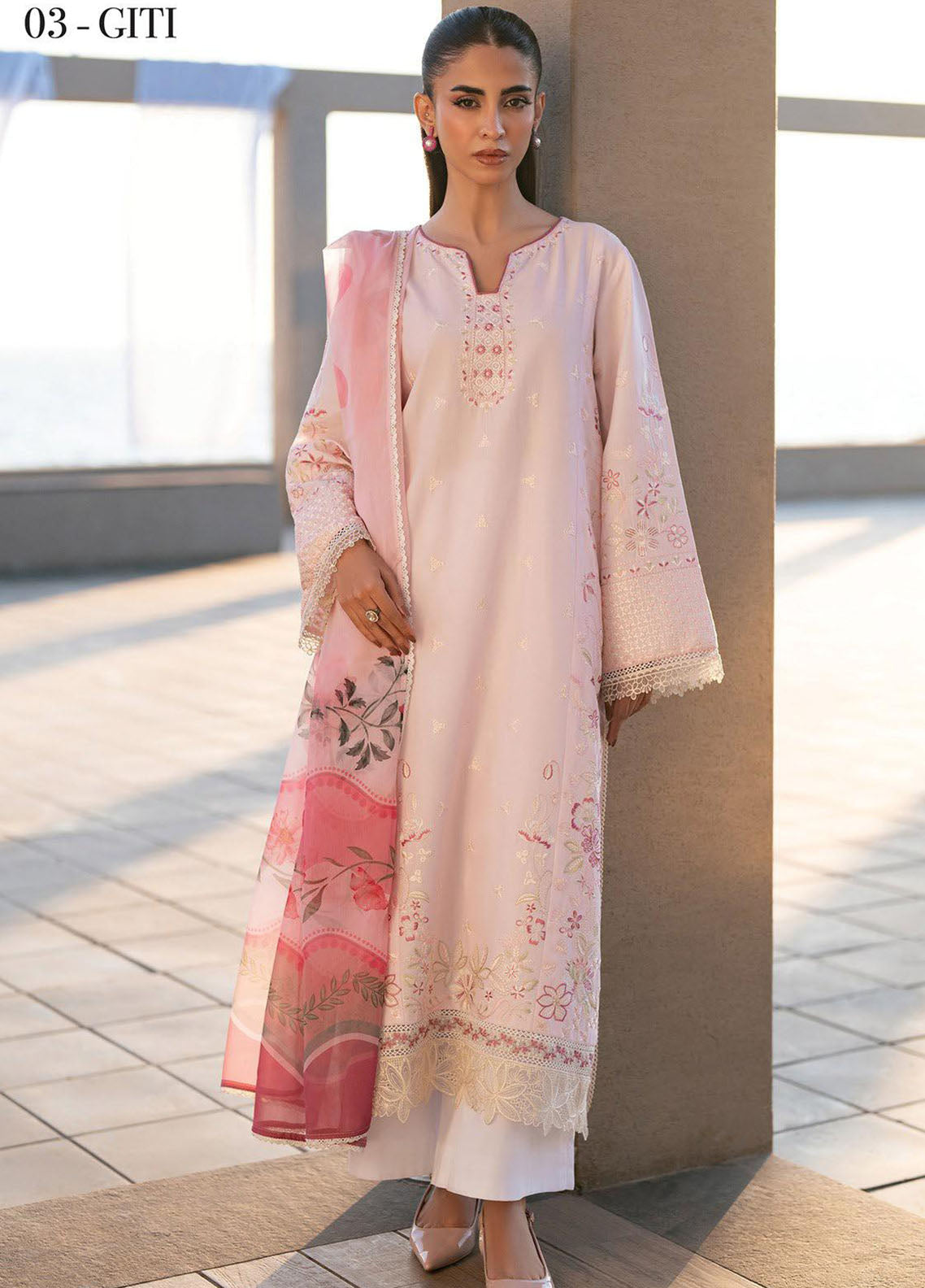 Layana Xenia Luxury Embroidered Lawn 3 Piece Unstitched Suit XE26LS D-03 GITI