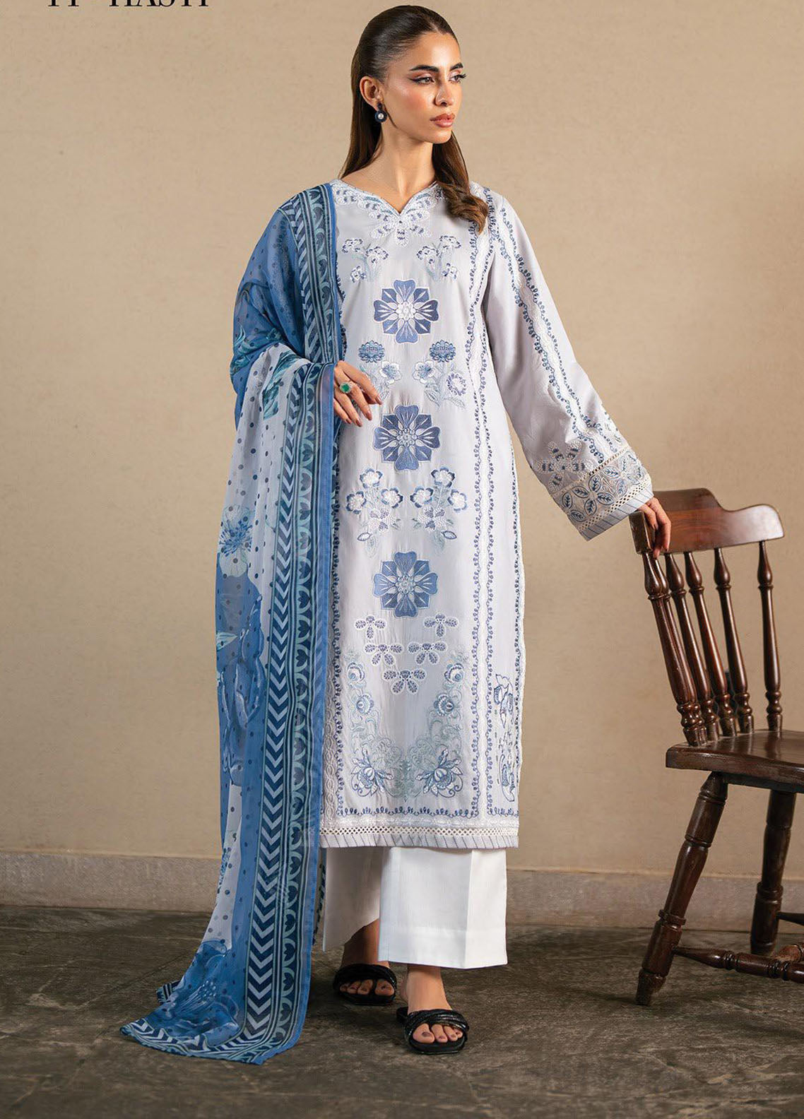 Layana Xenia Luxury Embroidered Lawn 3 Piece Unstitched Suit XE26LS D-11 HASTI