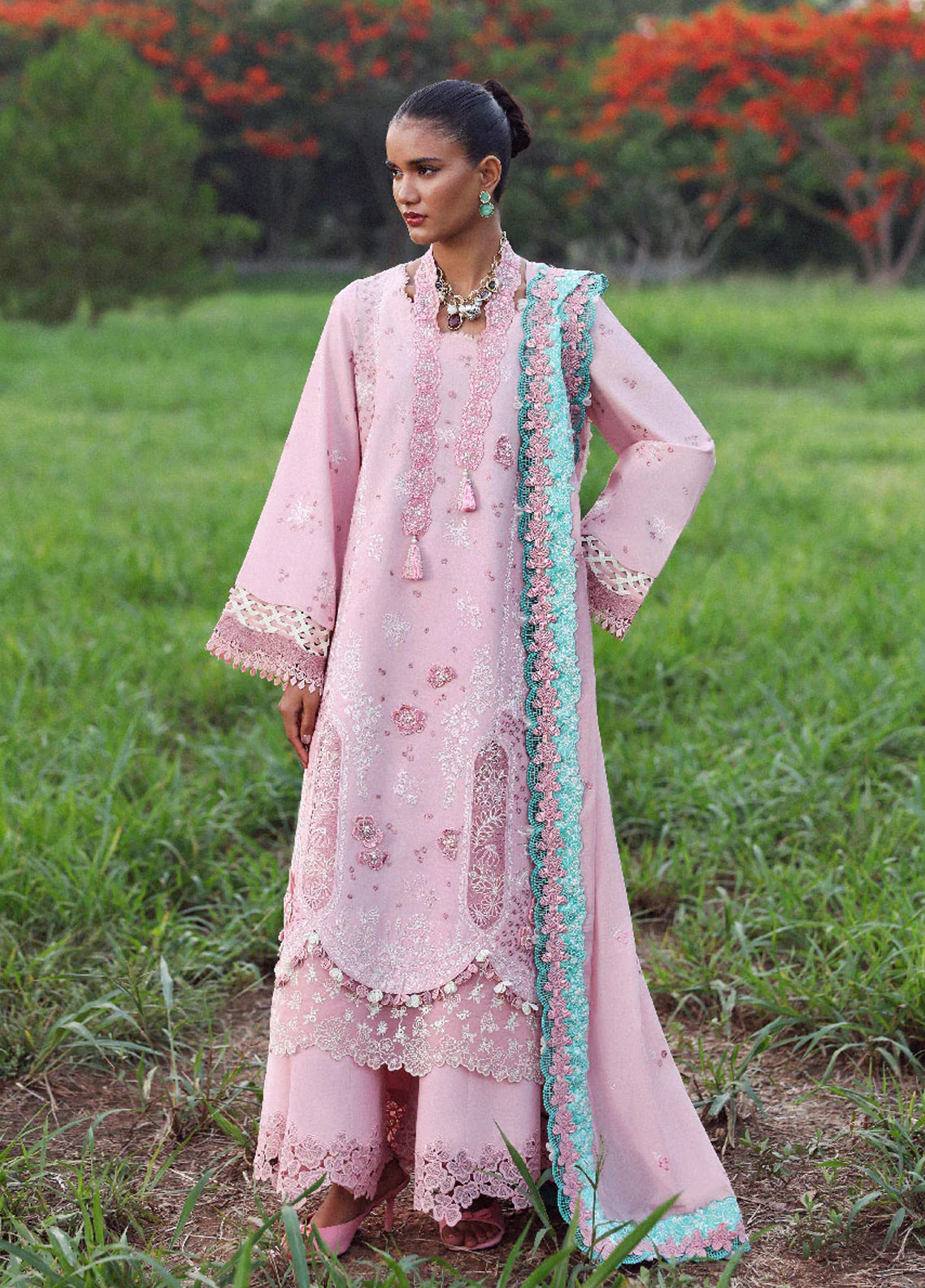 Lilas By Republic Womenswear Luxury Embroidered Lawn 3 Piece Unstitched Suit RW26LSL D-1B ZAYRA