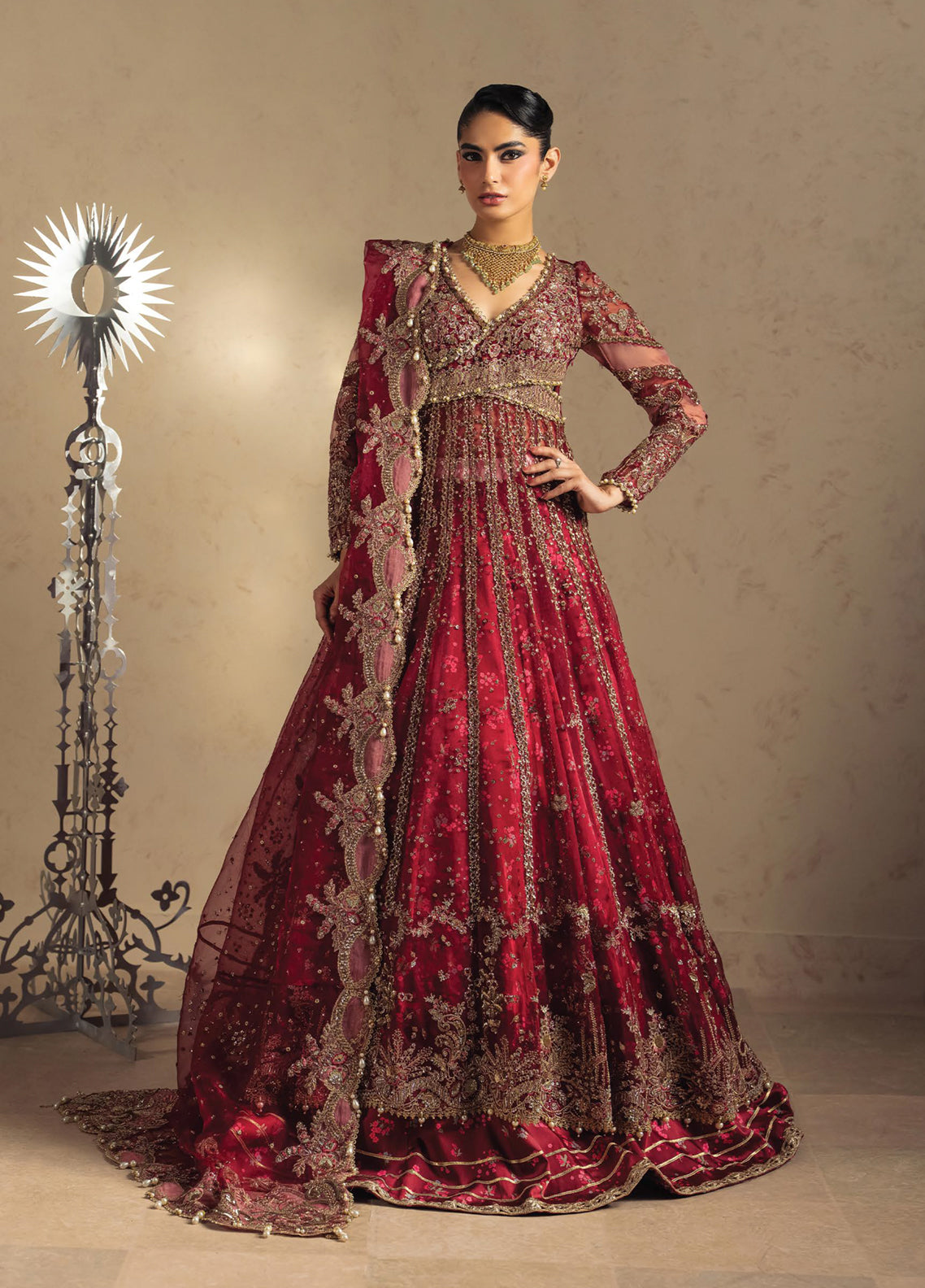 Luminara By Ayzel Formals Embroidered Organza 3 Piece Unstitched Suit AZL26LWF D-AYZ-173 THEAN