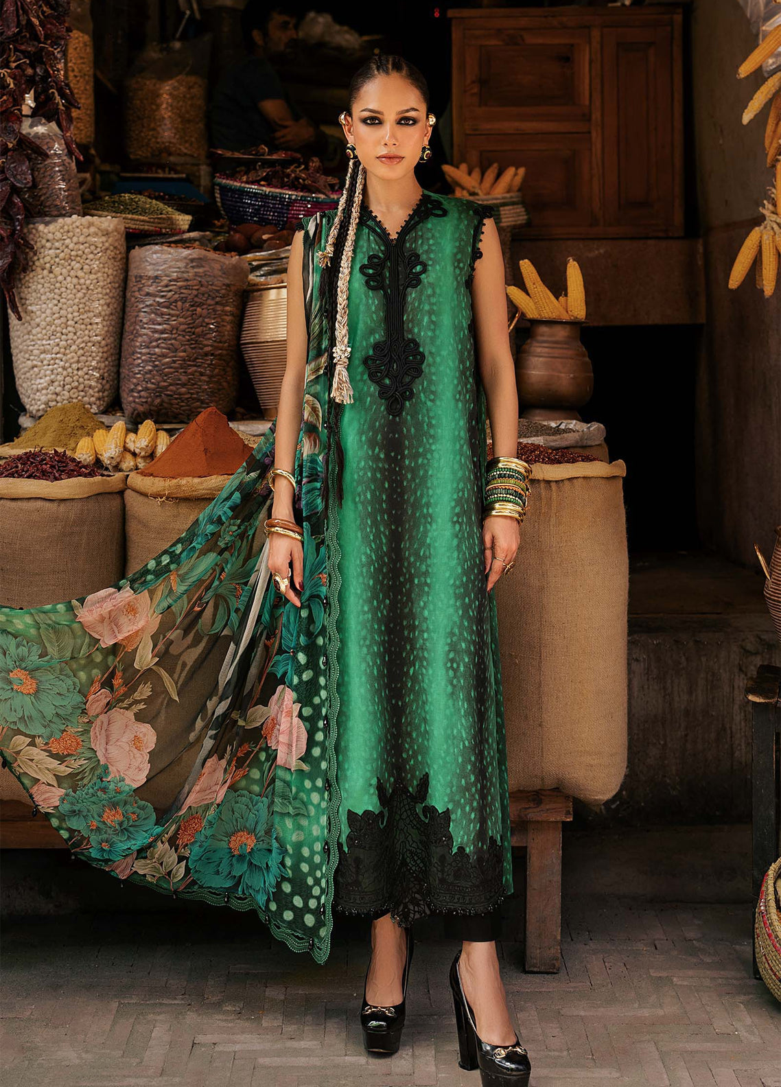M.Prints Sounds By Maria B Embroidered Linen 3 Piece Unstitched Suit MB26MPS D-MPT-3105-A