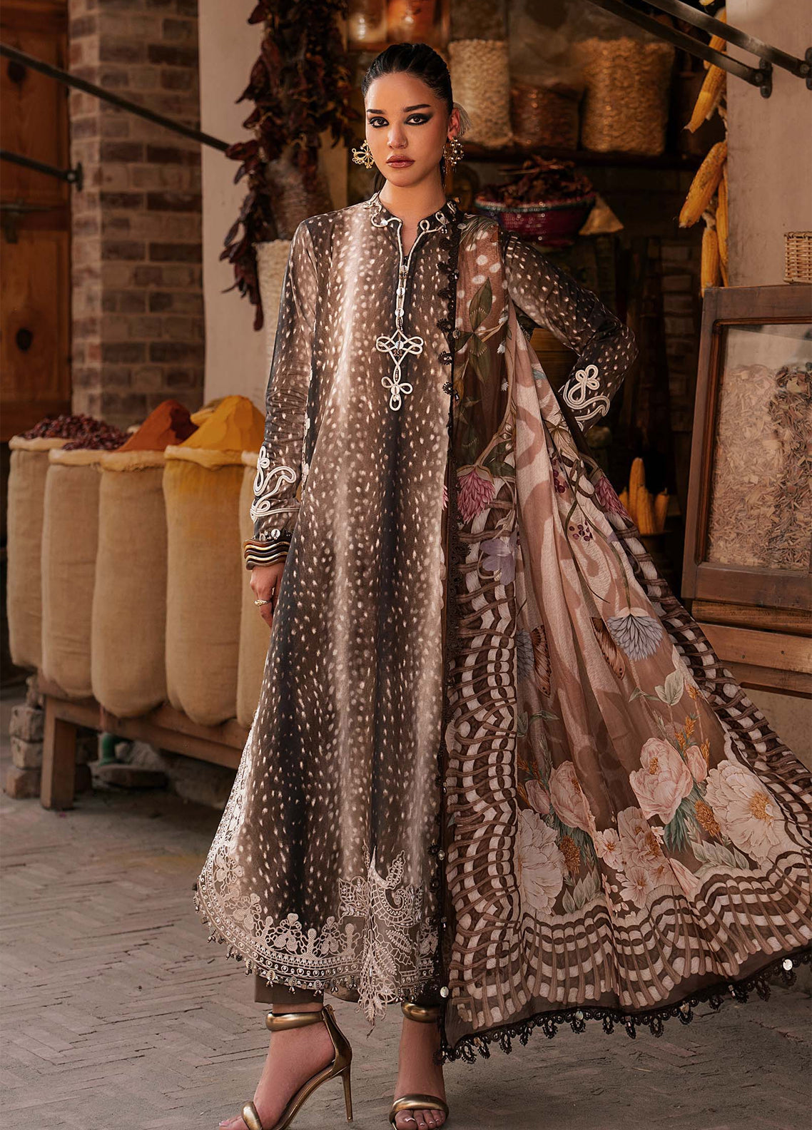 M.Prints Sounds By Maria B Embroidered Linen 3 Piece Unstitched Suit MB26MPS D-MPT-3105-B